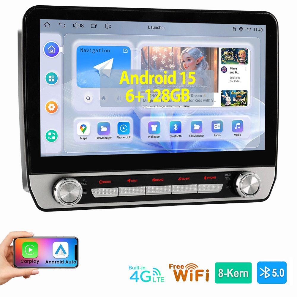 ESSGOO 10,1" Für Audi A4 2000-08 S4 8E 8H B6 B7 Carplay GPS Autoradio (RDS, Digitalradio (DAB), FM)