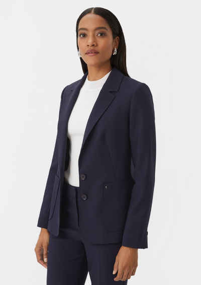 Comma Blusenblazer Blazer mit leichtem Futter Logo