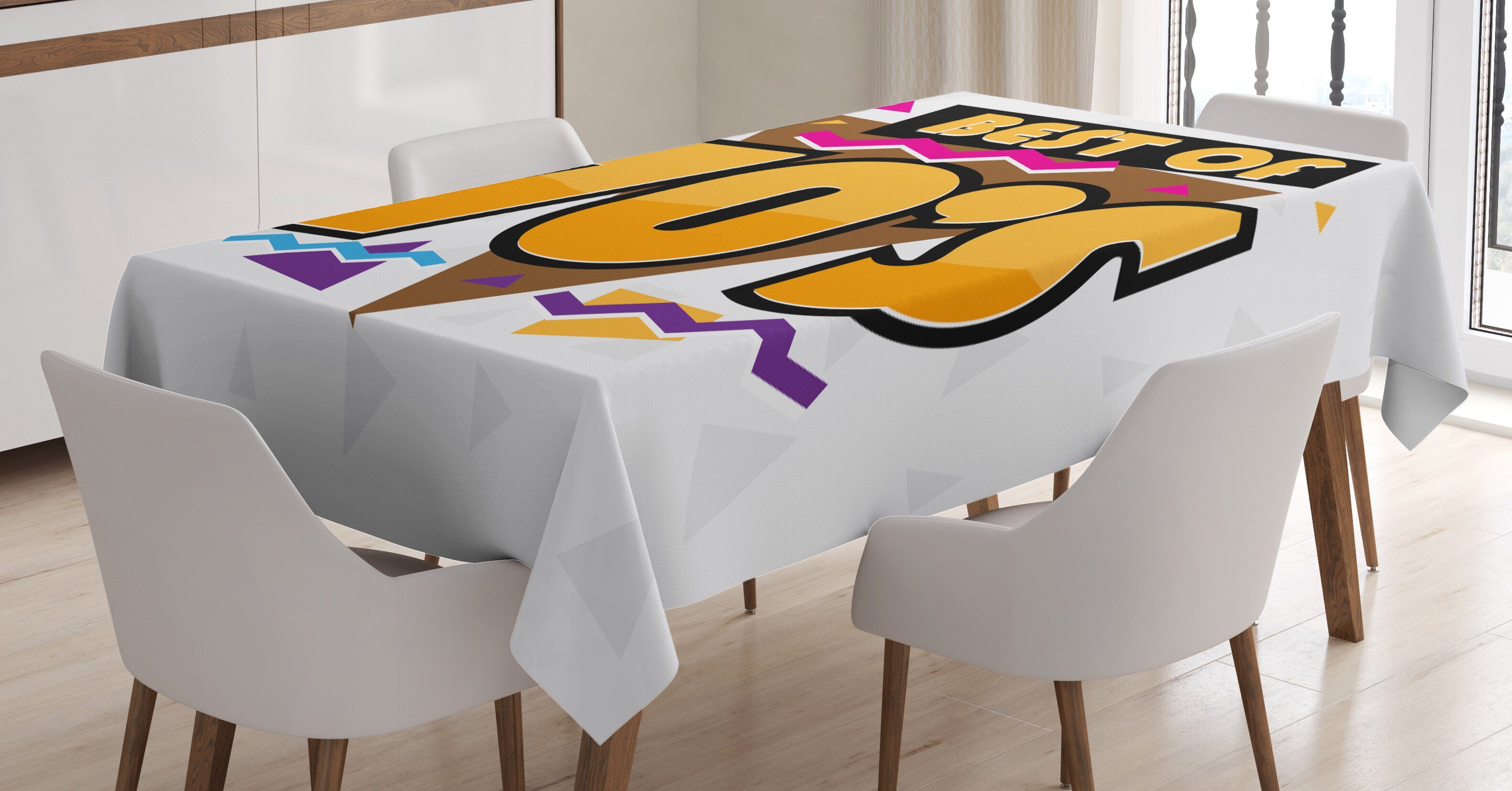 Stil Waschbar den Farben, der Für Abakuhaus 70er geeignet Tischdecke Retro Außen Party Farbfest Jahre Klare Bereich