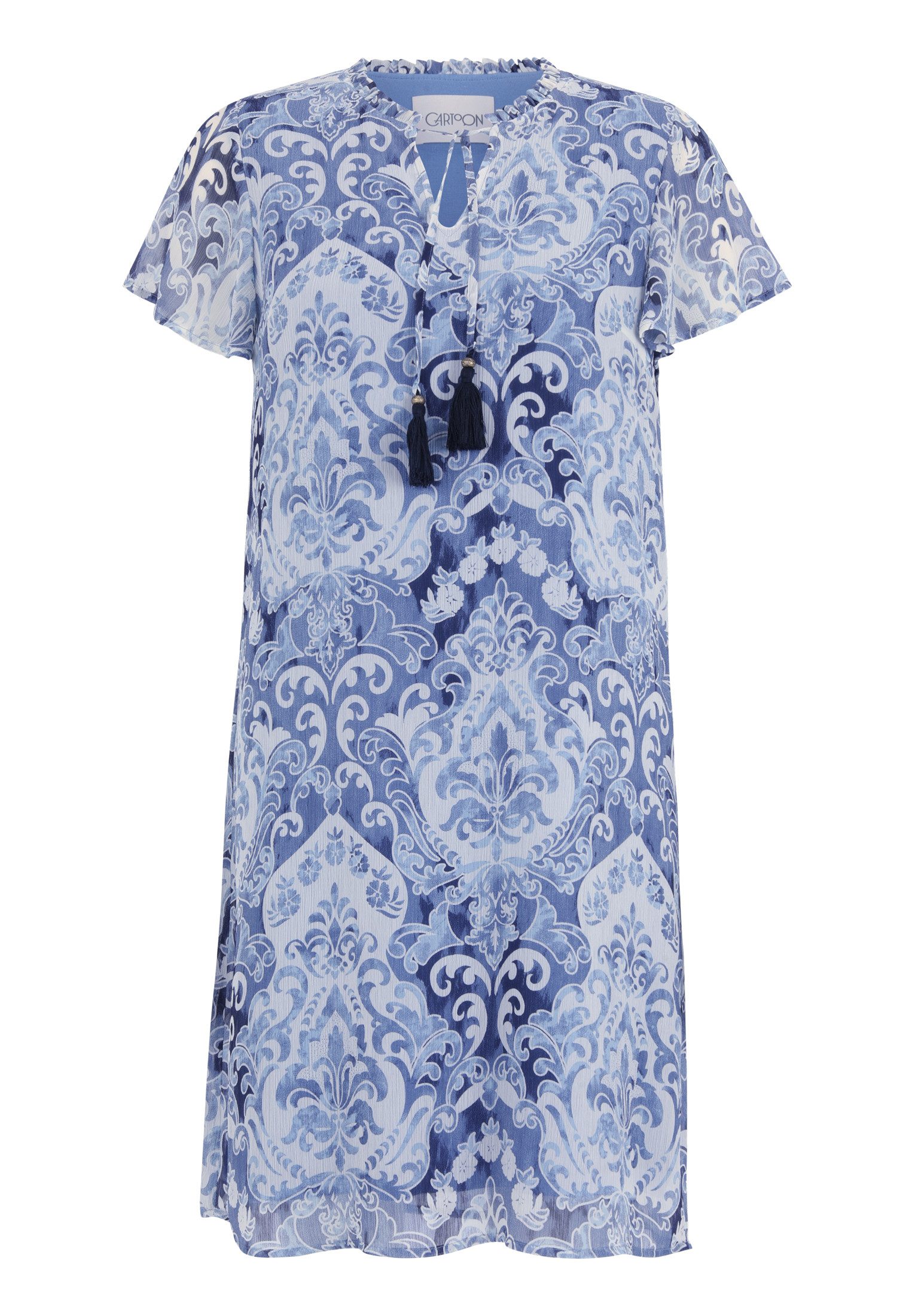 Cartoon Sommerkleid Cartoon Freizeitkleid mit Rüschen günstig online kaufen