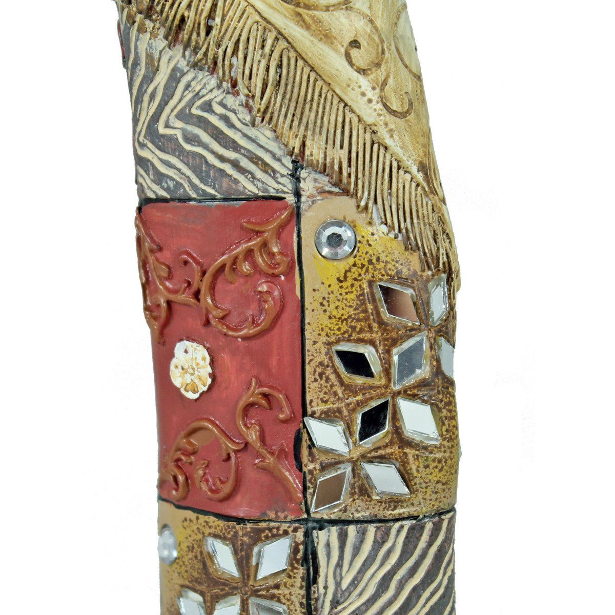 colourliving Afrikafigur Afrika Deko Figur einem Afrikanische in Dekofiguren, handbemalt bunten Frau Kleid