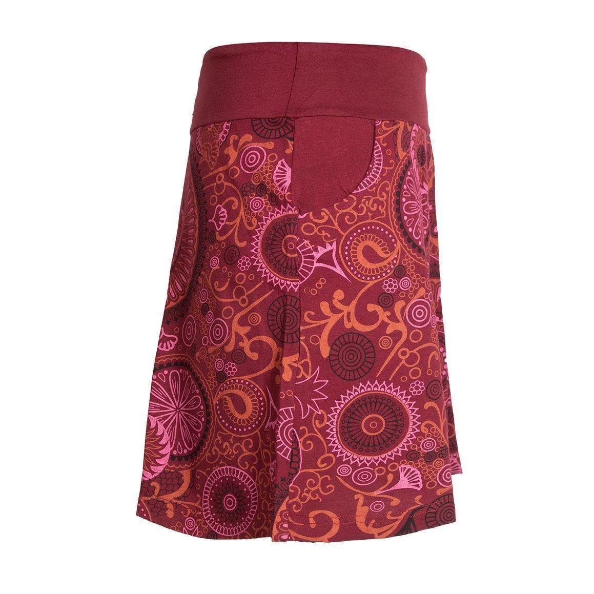 Vishes Minirock Rock bunt mit Mandalas und Blumen bedruckt Cacheur, Ethno, Goa, Hippie Style