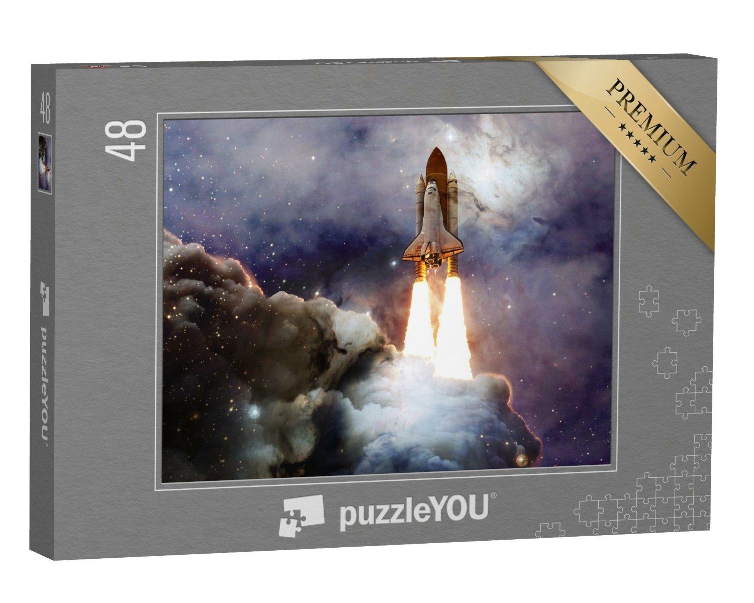 puzzleYOU Puzzle Raumfähre beim Start zu einer Mission, NASA-Bild, 48 Puzzleteile, puzzleYOU-Kollektionen Weltraum, Universum