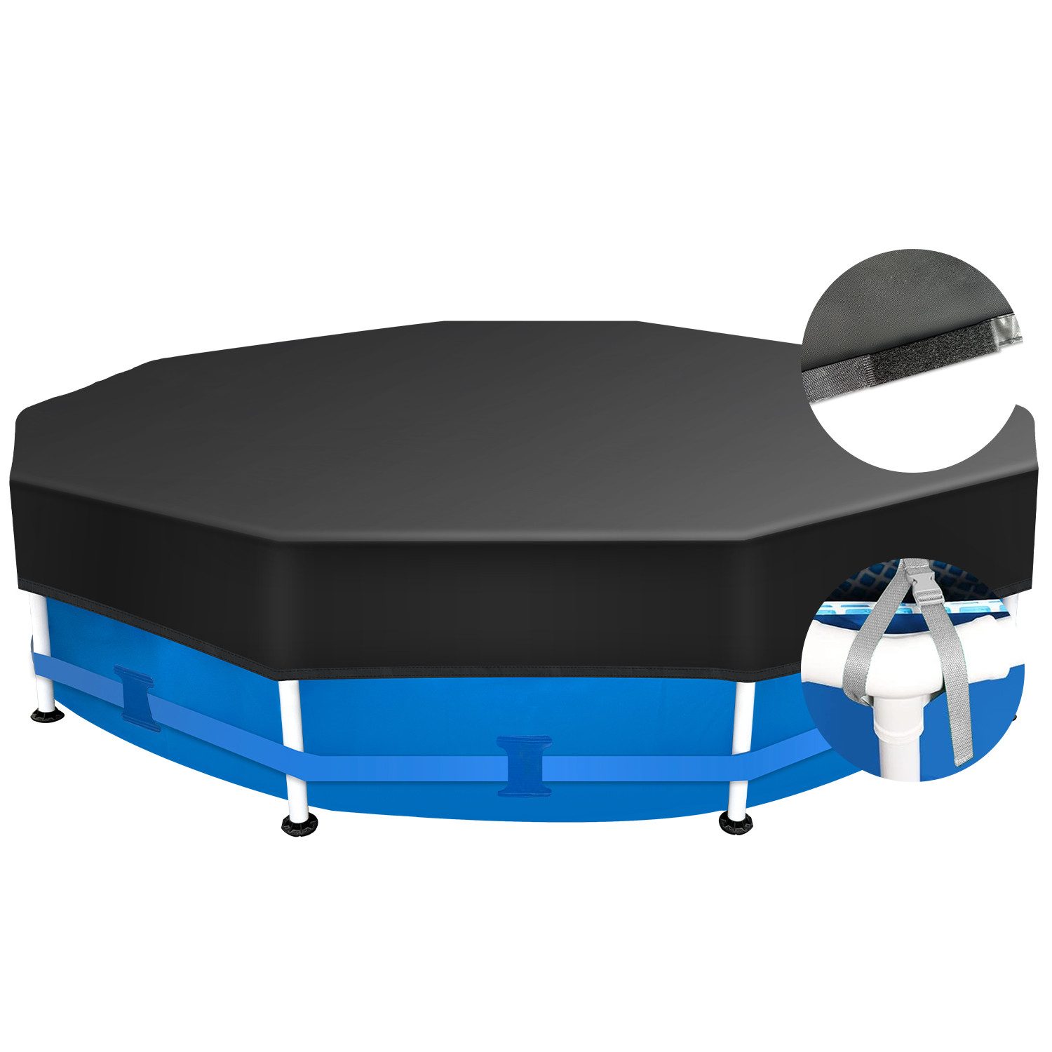 Sekey Pool-Abdeckplane Poolabdeckung Rund 366 cm