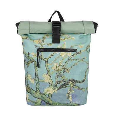 NEW REBELS Fahrradrucksack Roll Up RollTop Kurier Rucksack New York Almond Blossom, Mandelblüte, wasserabweisend, Laptopfach