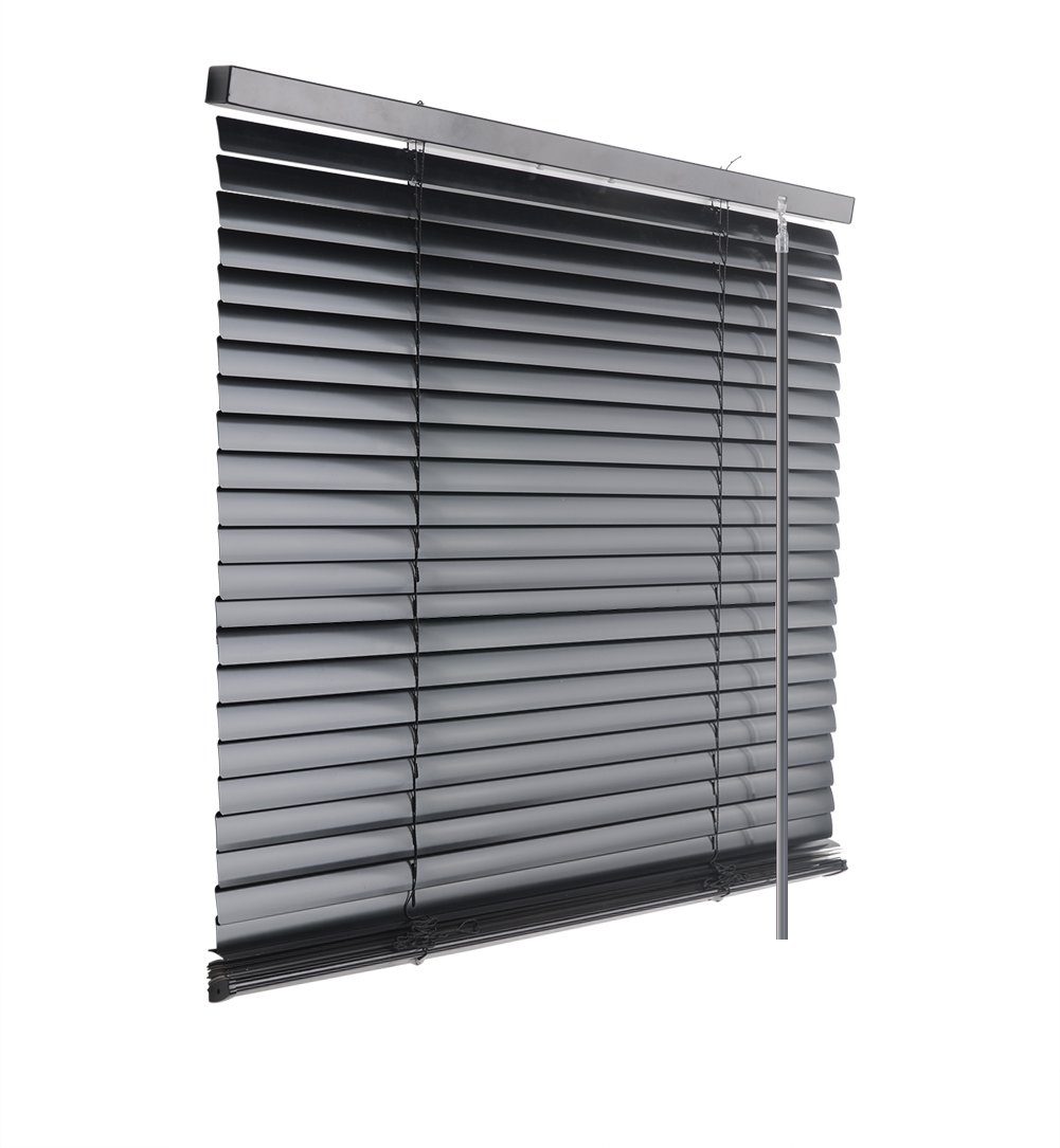 euroharry Alu Jalousie Schwarz Cordless-Schnurlos Jalousie Rollo, Venetian Aluminium Blind