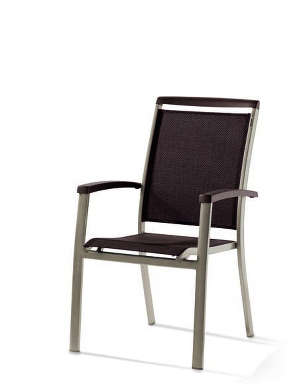 Sieger Gartenmöbel Stapelstuhl in Mocca, Kunstfasergewebe - 70x96x60cm (BxHxT)