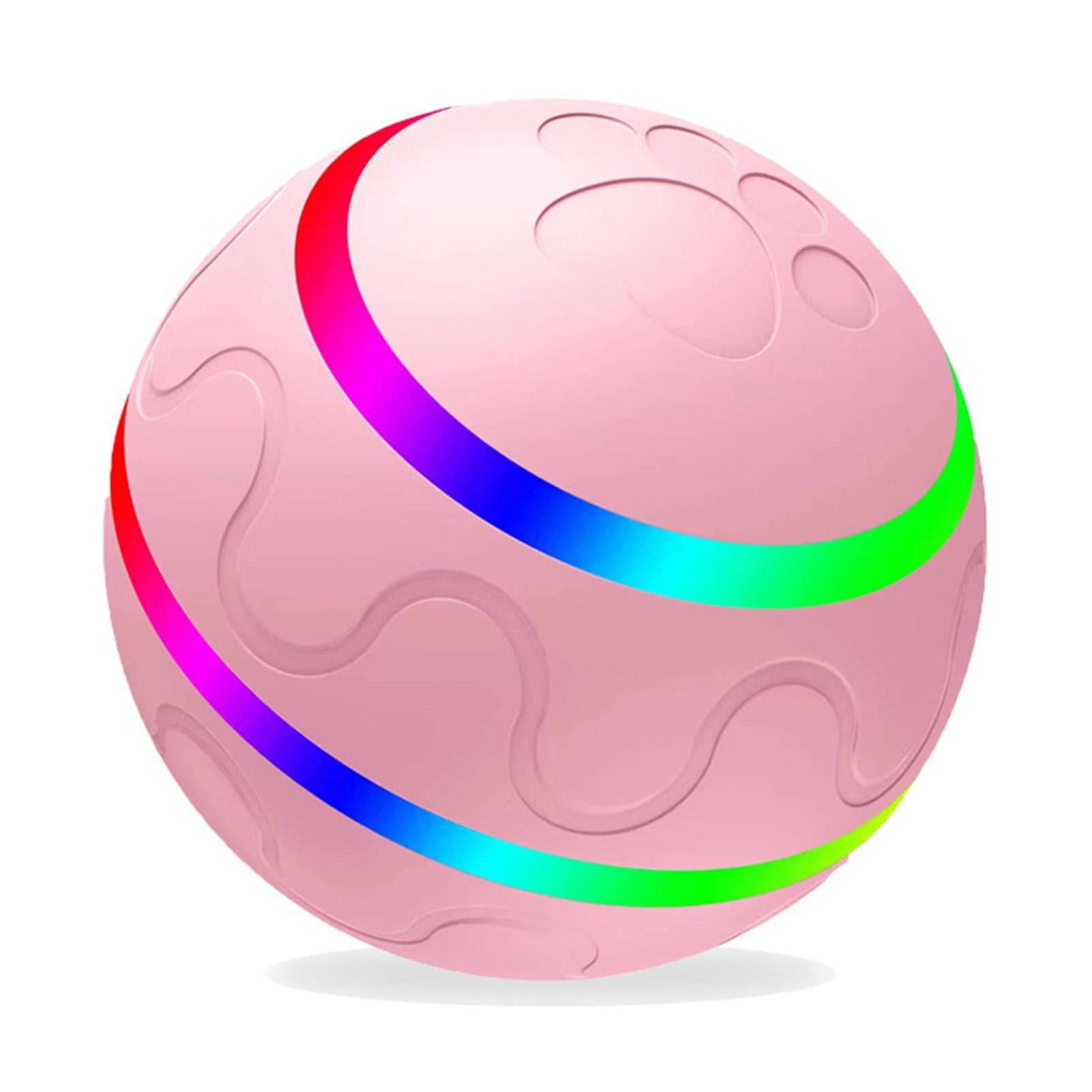 Blusmart Tierball Automatischer Katzen-Teasing-Ball, Leuchtender Interaktiver Rosa B