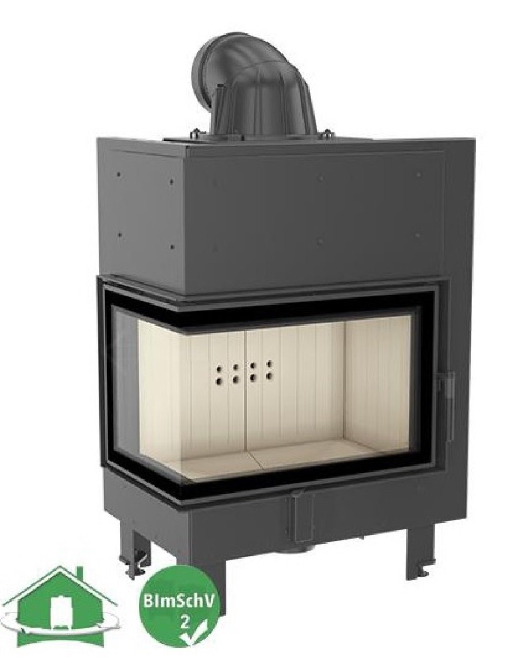 Kratki Kamineinsätze MBM 10 links mit Klapptür, 10 kW