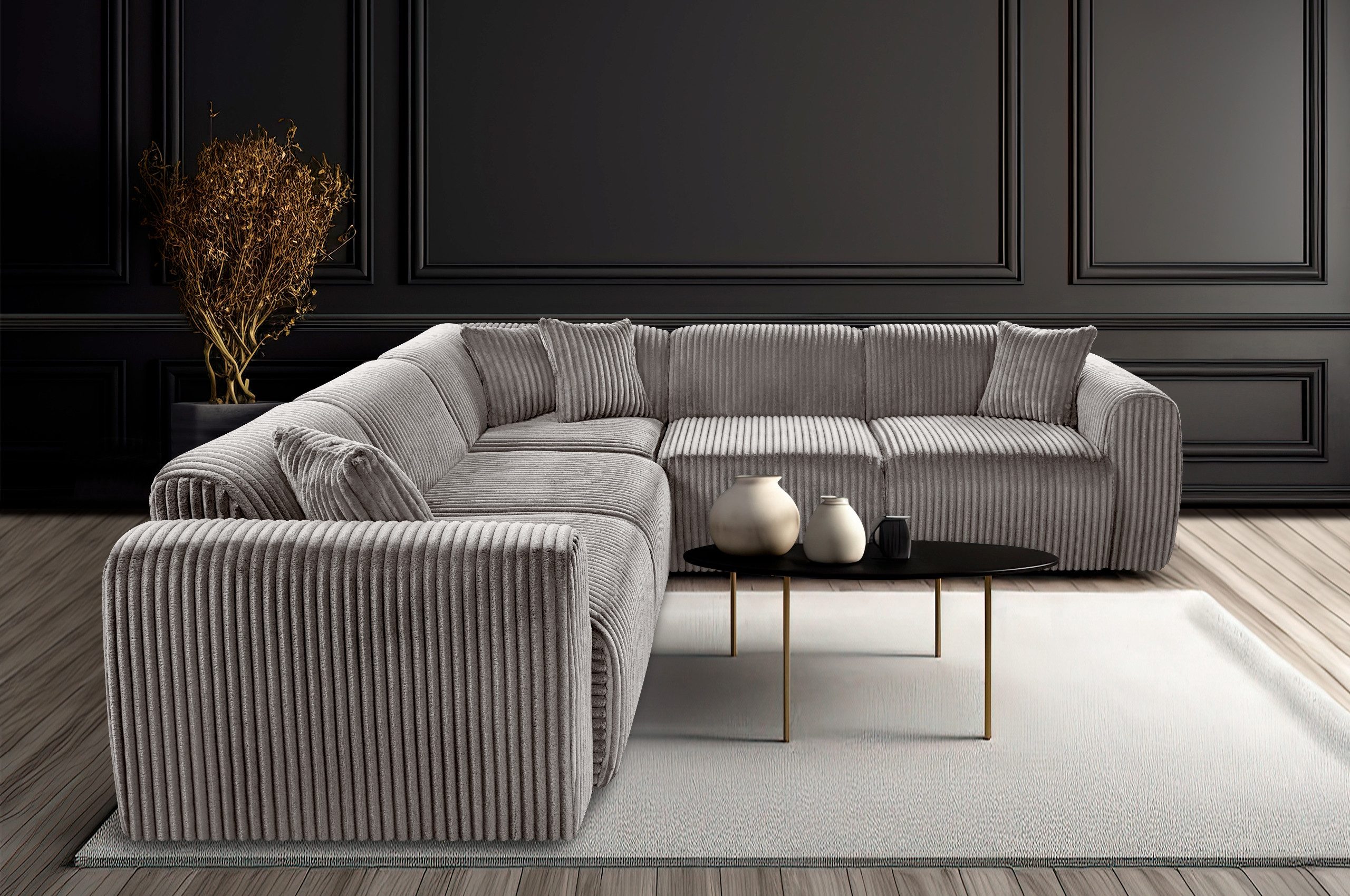 OKAA Ecksofa L-Form Tamara Rundecke 260x260x88 günstig online kaufen