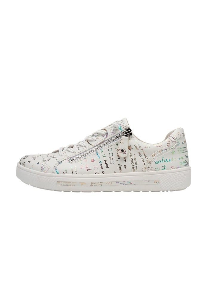 Jana 23660-42 weiss/bunt Damen Sneaker