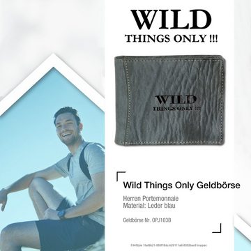 Wild Things Only !!! Geldbörse Wild Things Only Herren Brieftasche (Portemonnaie, Portemonnaie), Herren Portemonnaie Echtleder Größe ca. 12cm, blau