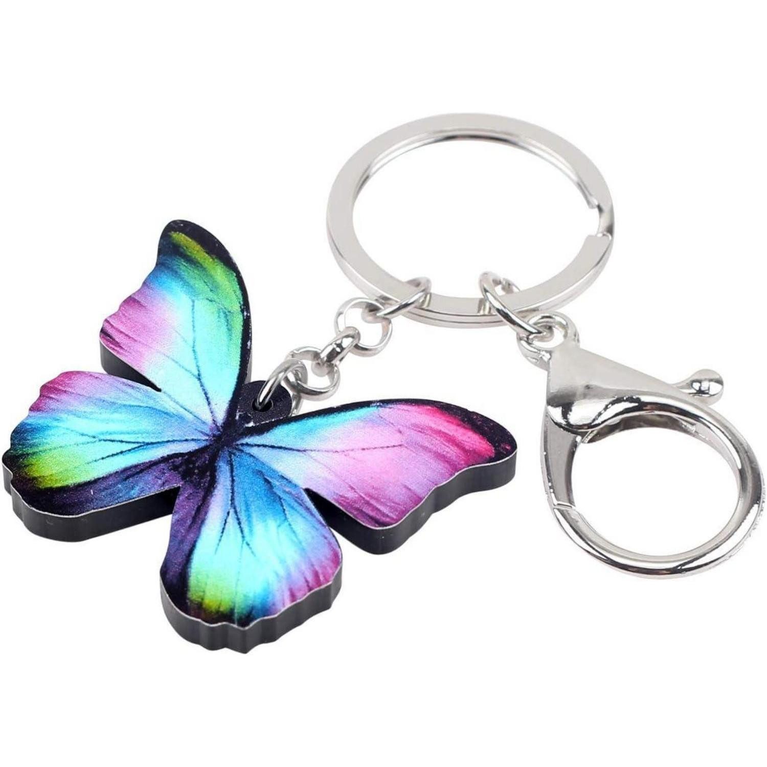 LuxusKollektion Schlüsselanhänger Schmetterling Schlüsselanhänger Mehrfarbig