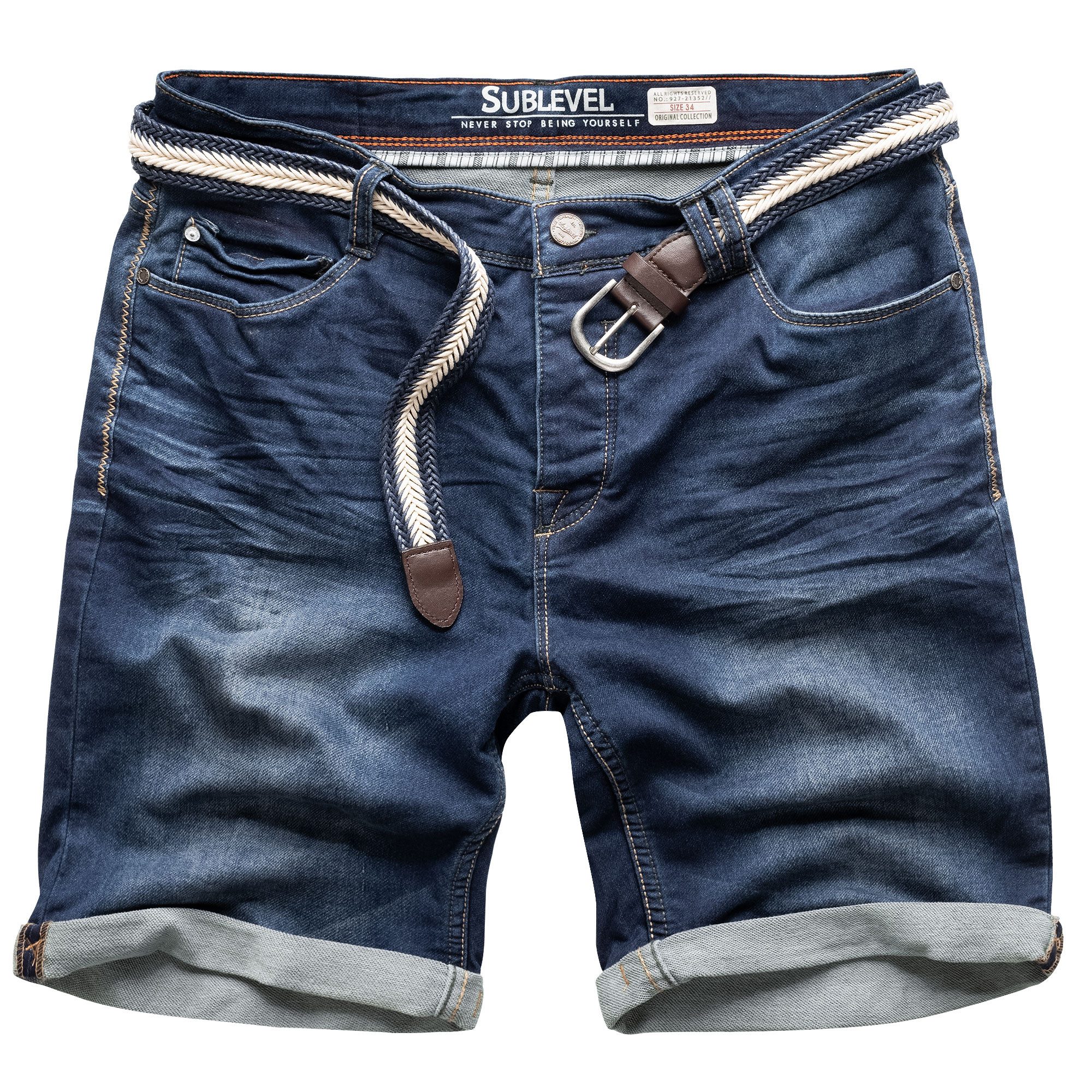 SUBLEVEL Shorts Sweat Shorts Jeans Kurze Hose Bermuda Sweatpant