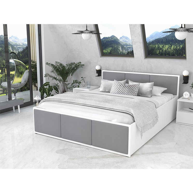 pressiode Bett PANT Bett mit Lattenrost - Jugendbett - Doppelbett - Bett mit Kopfteil - Bett mit / ohne Matratze