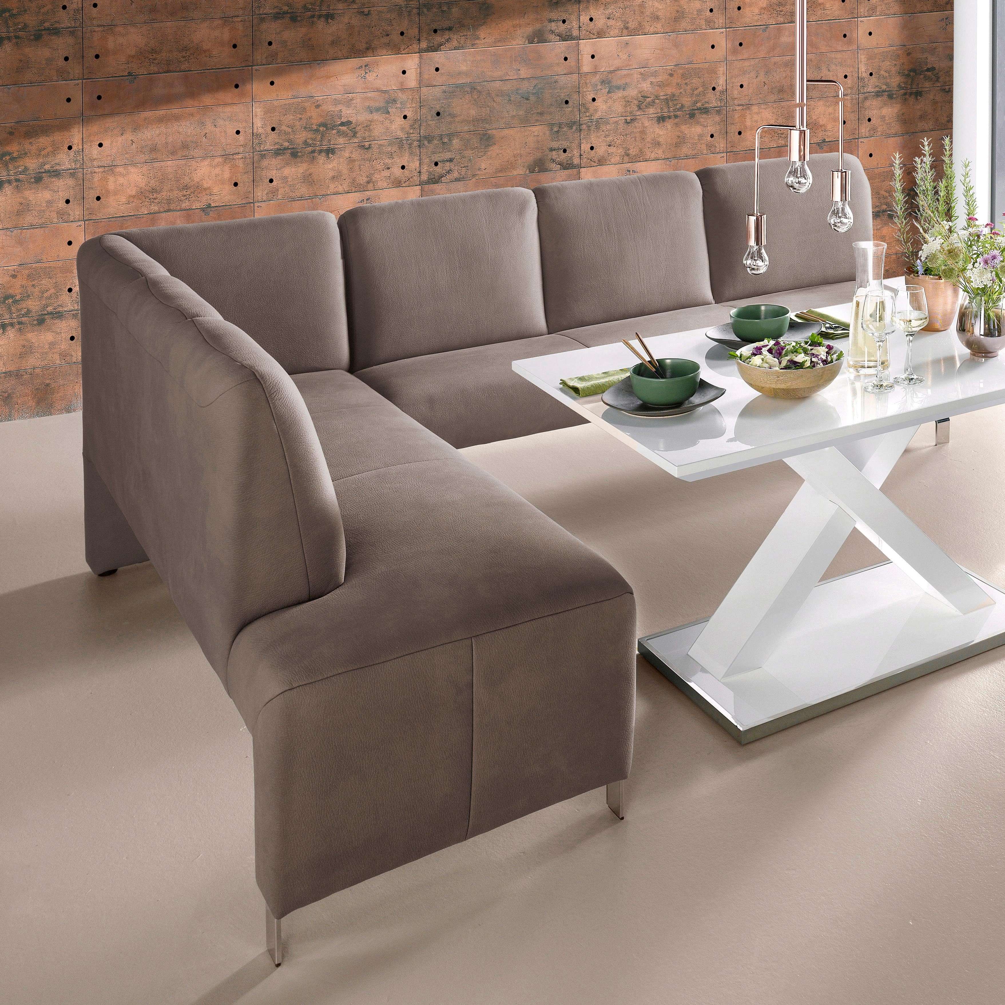 exxpo - sofa fashion Eckbank Intenso, modern, 263/198 cm (B/T), hohe Bodenfreiheit, frei im Raum stellbar, hoher Sitzkomfort