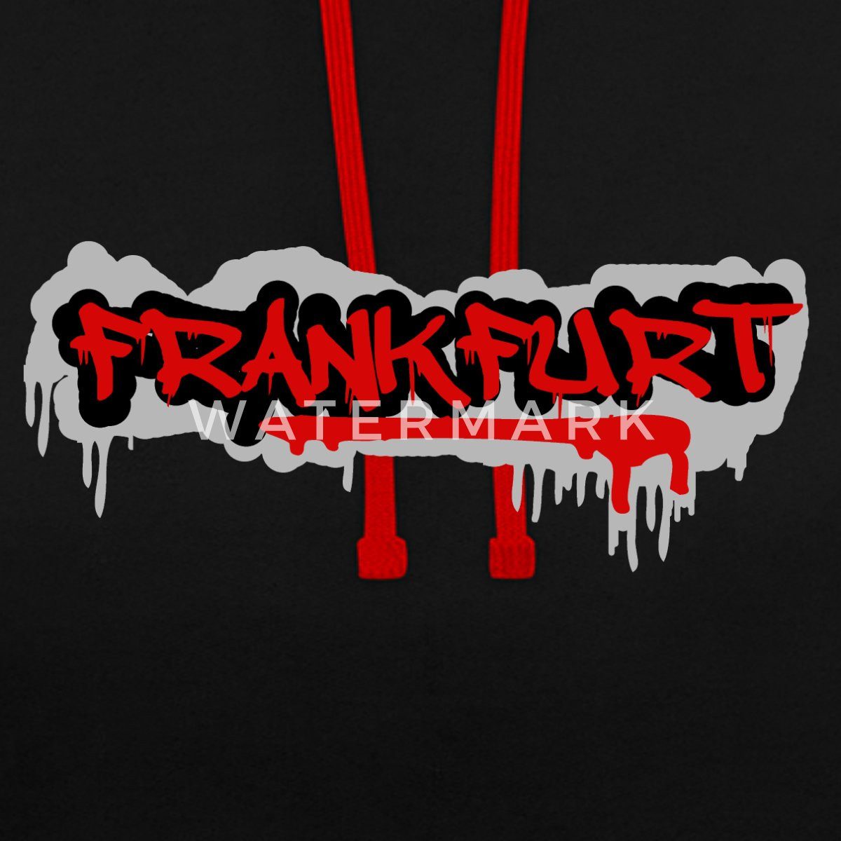 Spreadshirt Hoodie Frankfurt Graffiti Stadion Urban Fußball Unisex Kontrast Hoodie (1-tlg)