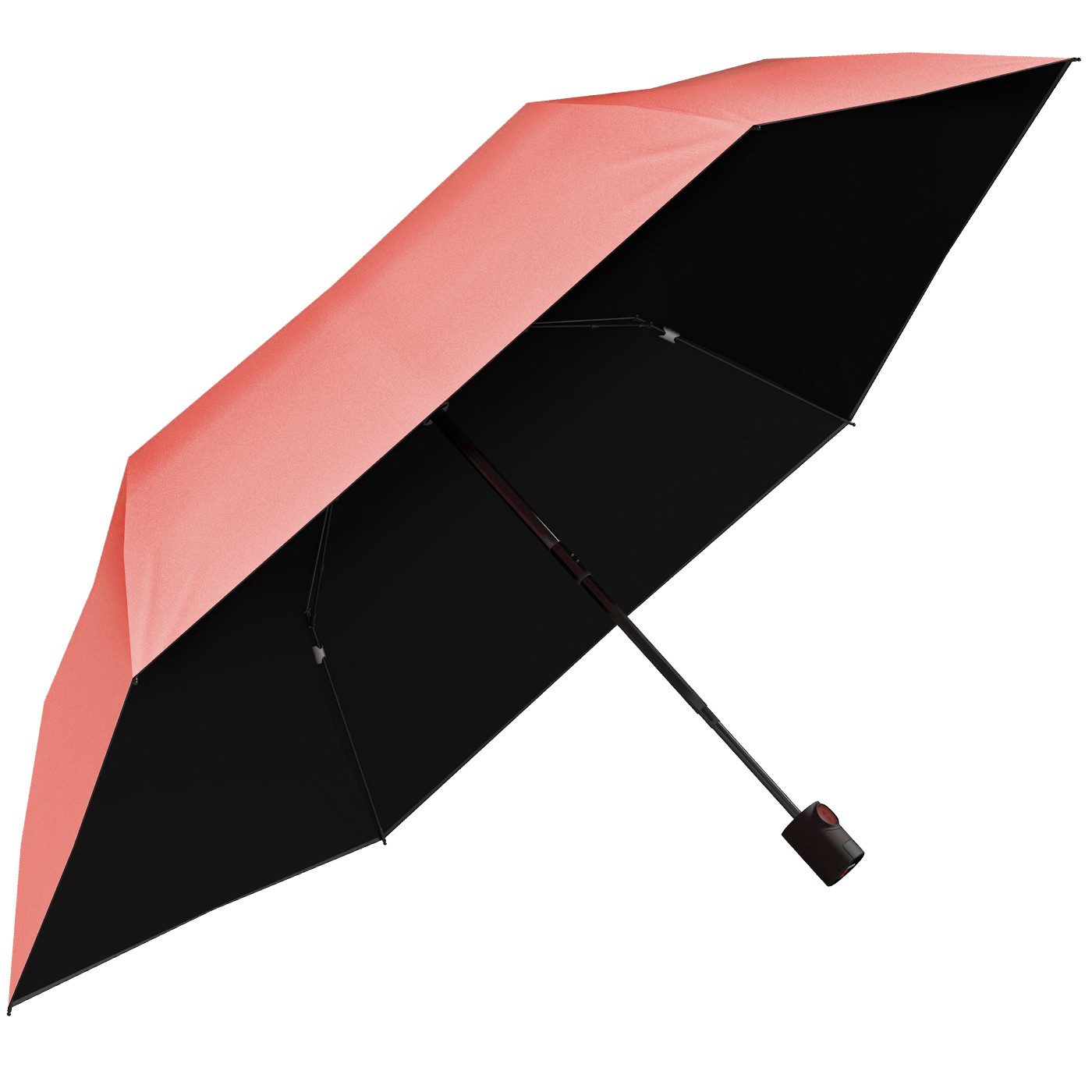 Knirps® Taschenregenschirm U.200 Ultra Light Duomatic - UV coated, mit UV- und Hitzeschutz, schwarz-salmon