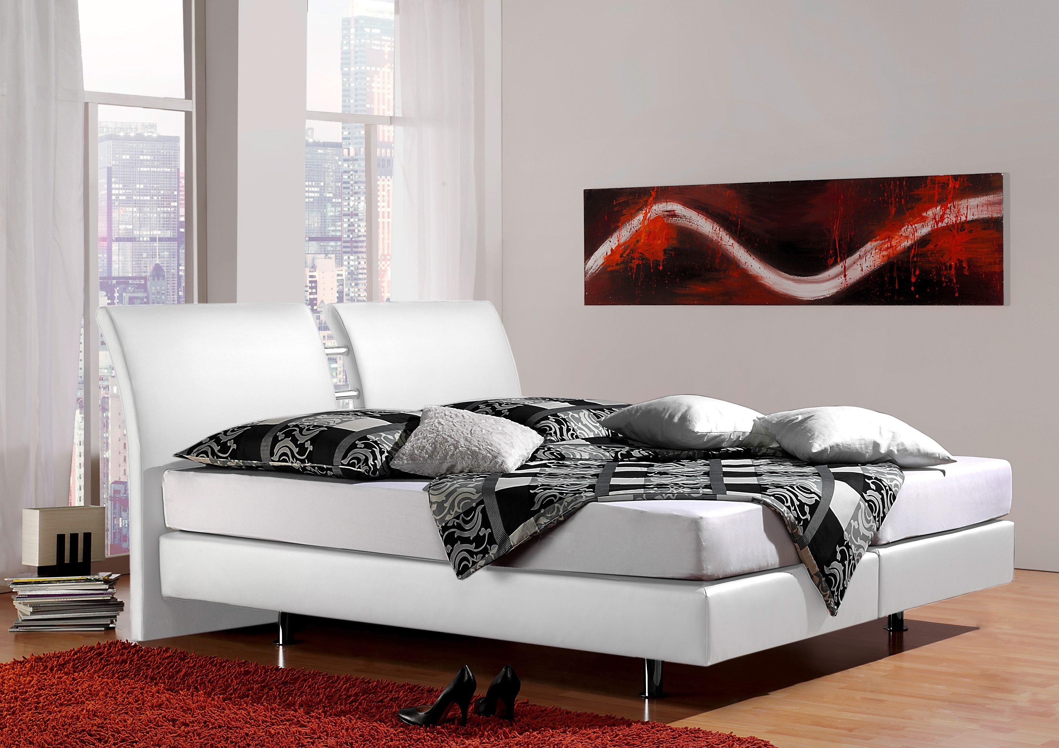 Home affaire Boxspringbett Polo, in 3 Matratzenarten, 3 Breiten und 4 Farben