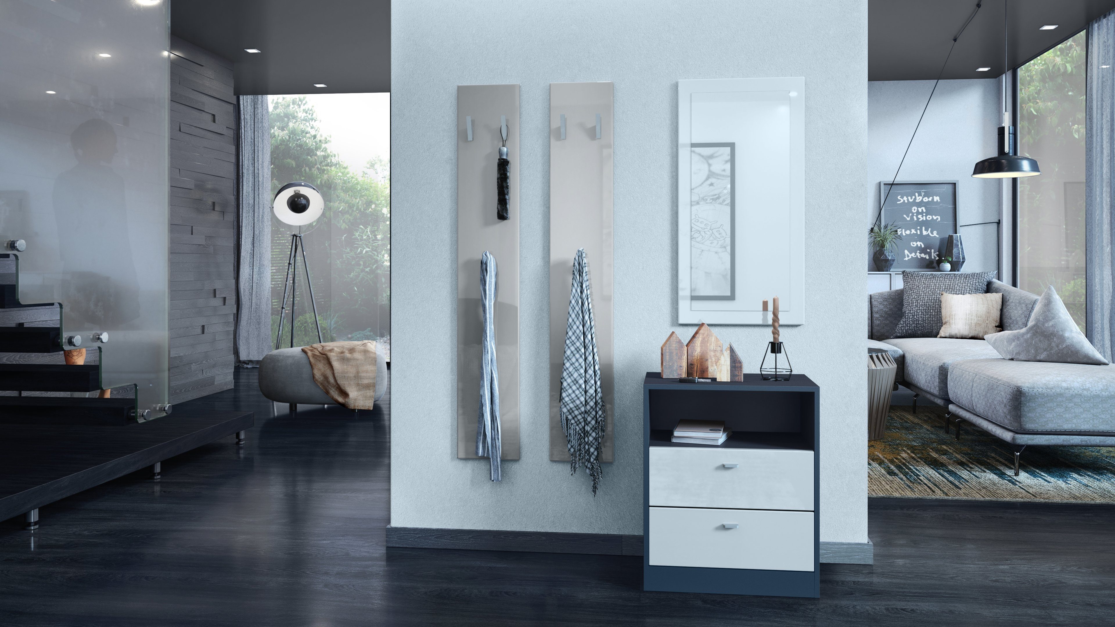 Vladon Garderobenpaneel Wandpaneel 140 (Garderobenpaneel, bestehend aus 2 P günstig online kaufen