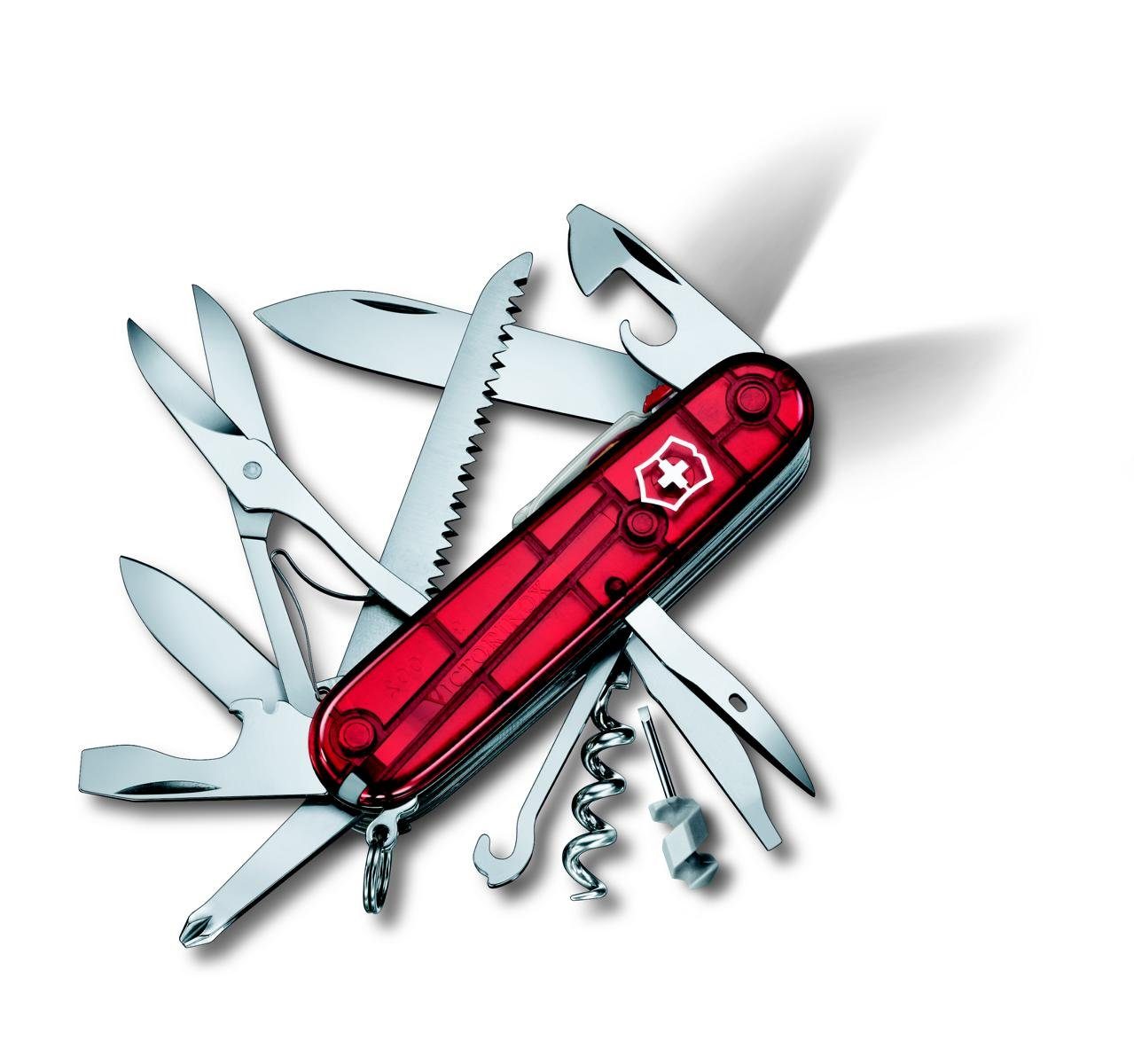 Victorinox Taschenmesser Huntsman Lite, 91 mm, rot transparent