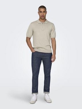 ONLY & SONS Strickpullover ONSWYLER LIFE REG 14 SS ZIP POLO KN