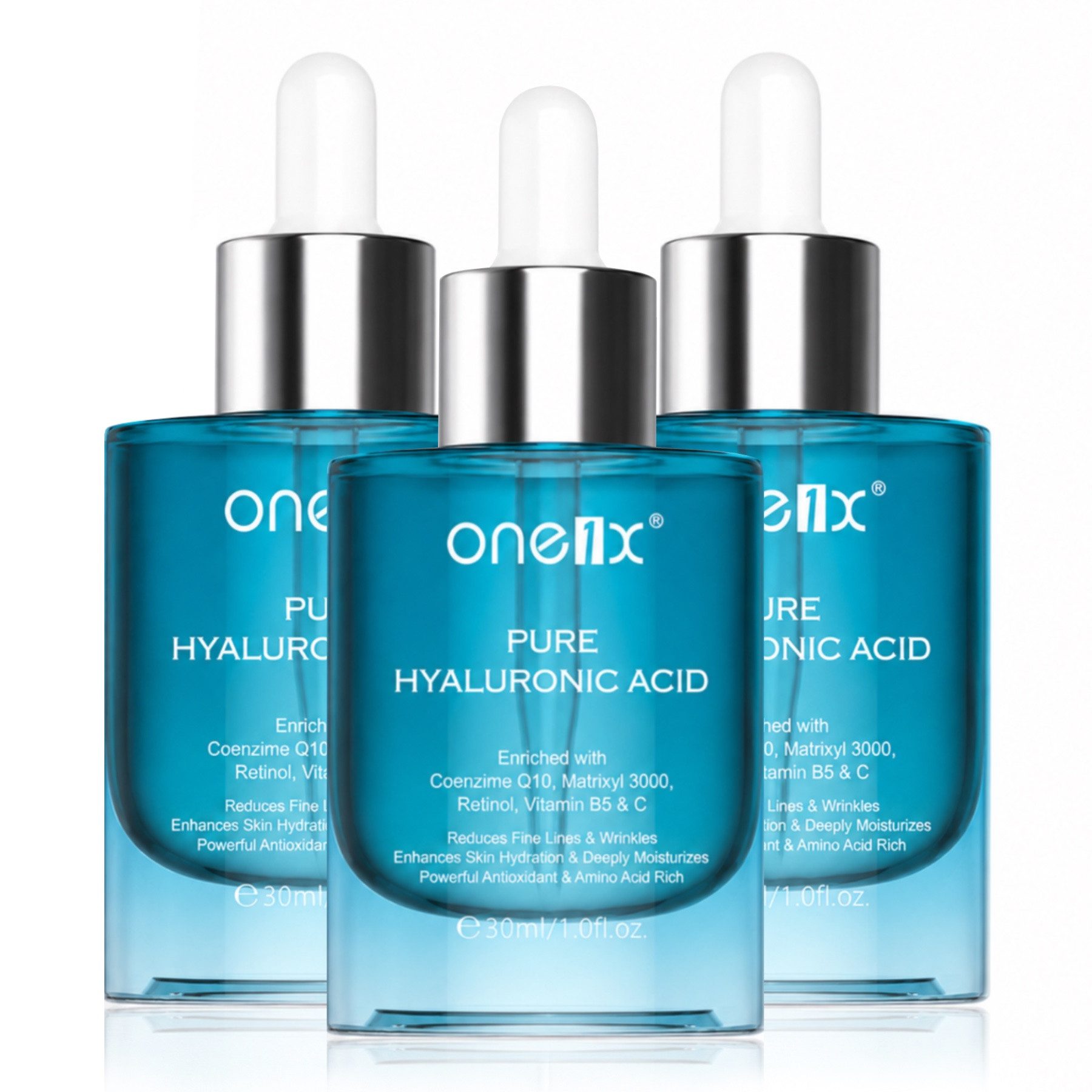 P-Beauty Cosmetic Accessories Gesichtsserum Hyaluronic Acid Serum Hyaluronsäure Anti Aging Anti Falten Vegan, 3-tlg., Gesichtsserum, Hautpflege, Serum, Anti-falten