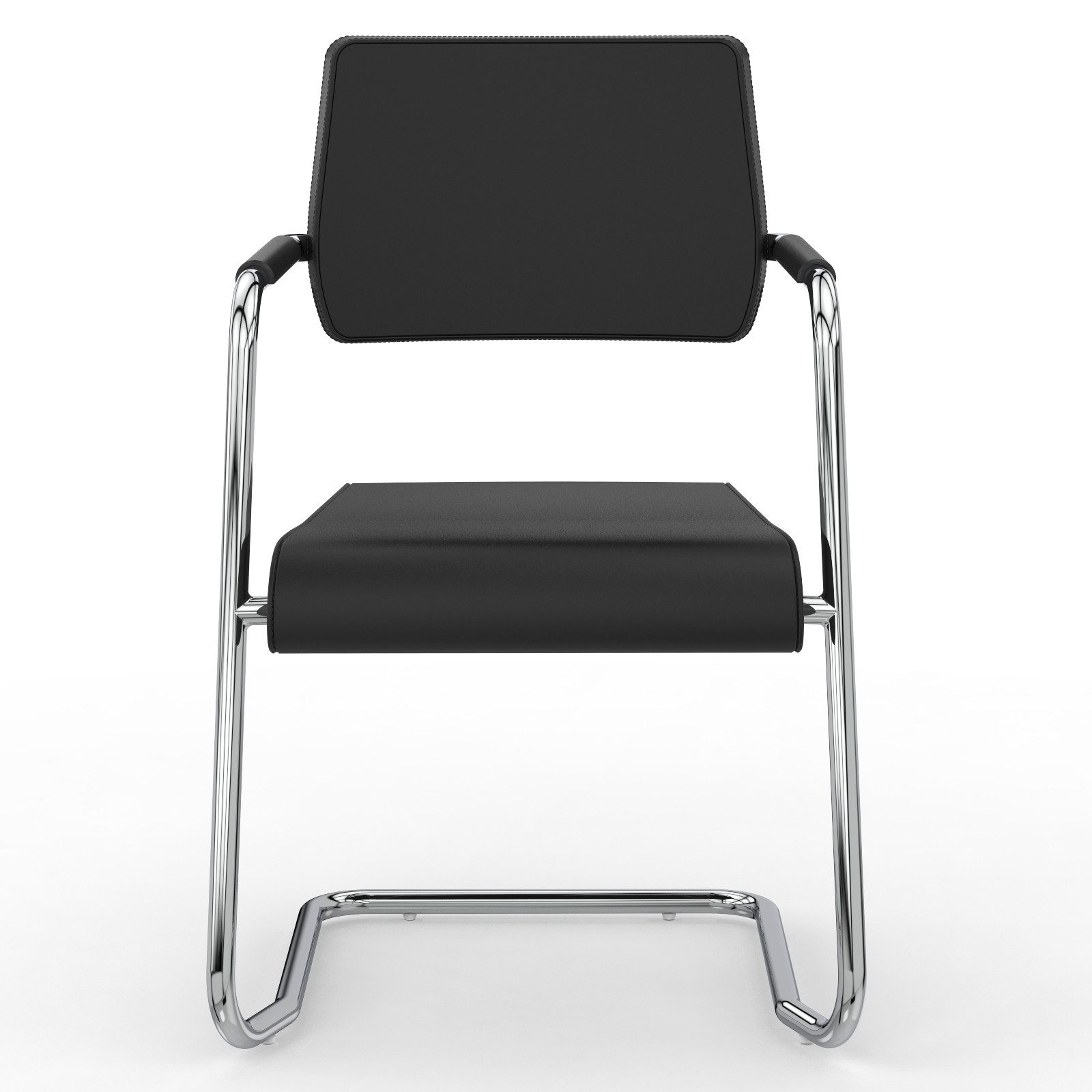 Versee Besucherstuhl Konferenzstuhl V1207 Echtleder Schwarz - robust und st günstig online kaufen