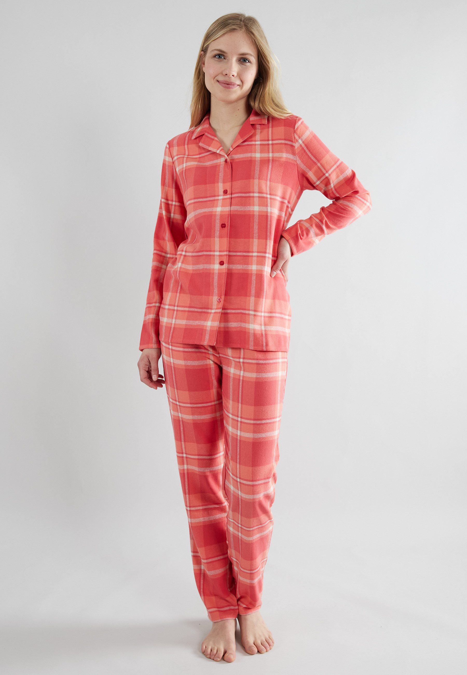 GÖTZBURG Pyjama GÖTZBURG Damen Pyjama rot kariert (1 tlg) günstig online kaufen