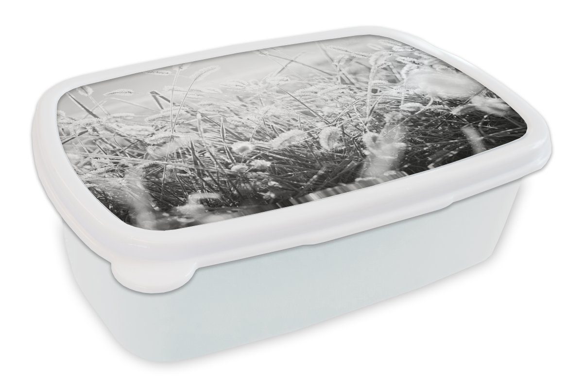 Erwachsene, Mädchen - und Eiscreme und Jungs - MuchoWow Lunchbox Brotbox Schwarz Weiß, Kinder (2-tlg), Kunststoff, Brotdose, für - für Winter