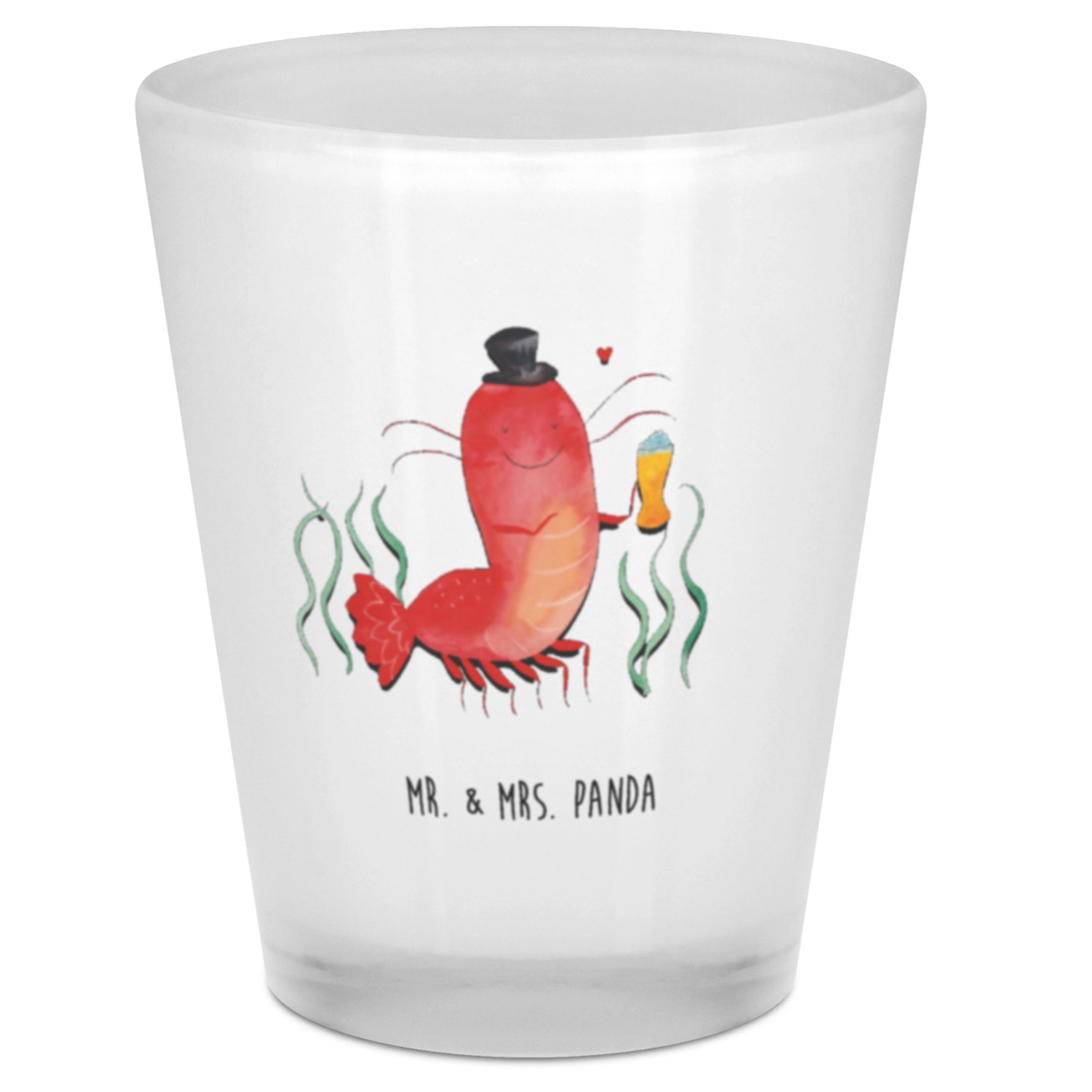 Mr. & Mrs. Panda Schnapsglas Hummer Weizen, Likörglas, Transparent, Garnele, Wirtschaft, Schnapser, 1-tlg., Premium Glas