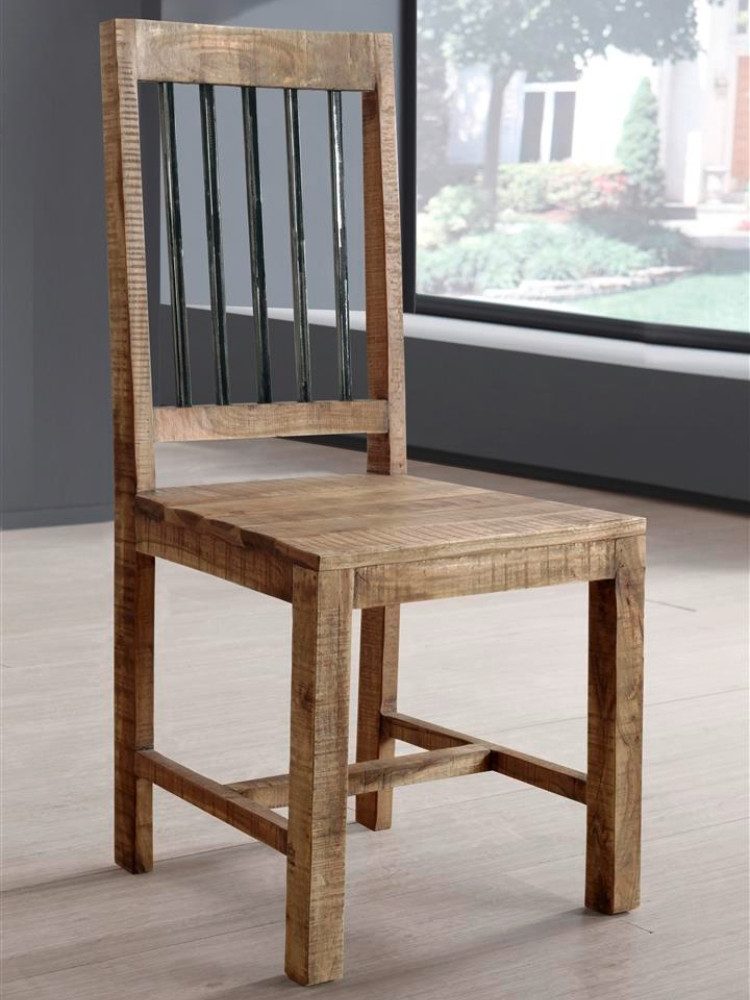 WOLFMÖBEL Küchenstuhl SPRING Holzstuhl mit Sprossen aus Eisen (45x45x100), SPRING Holzstuhl mit Sprossen aus Eisen