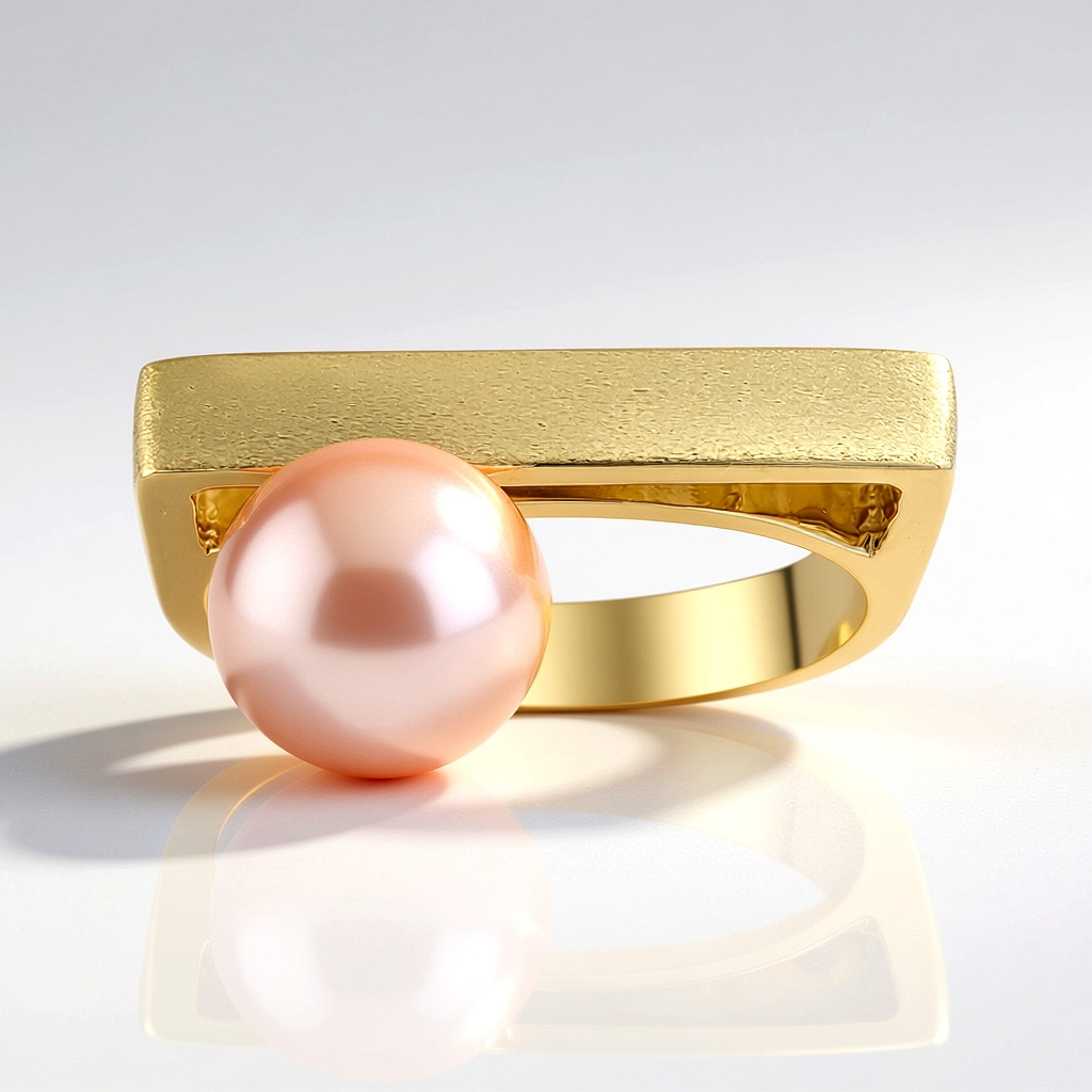 Cavill Perlenring Schicker lila Ming Perlen Ring aus vergoldetem Silber (1-tlg)