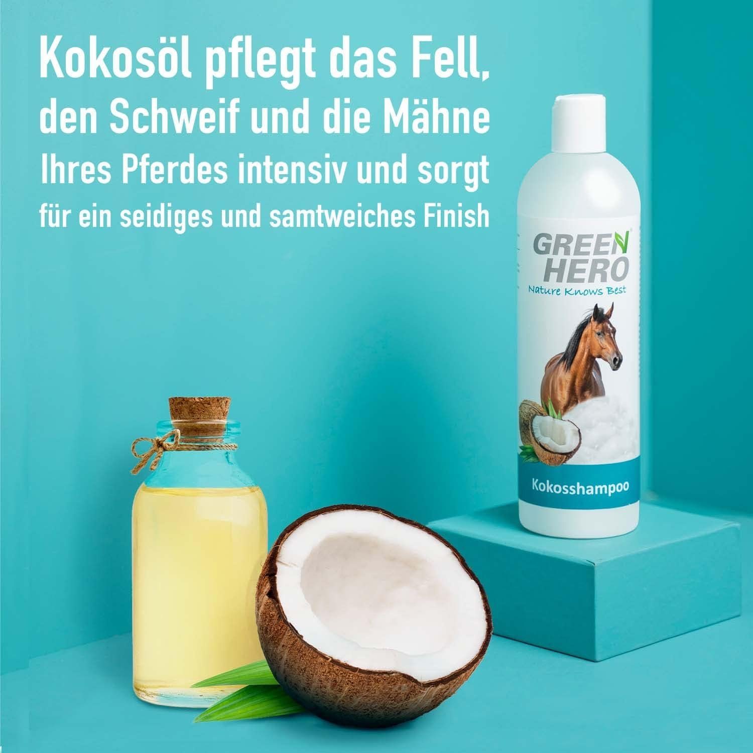 natürliches ml GreenHero für Kokosöl, Pferde - 500 Kokosshampoo Tiershampoo