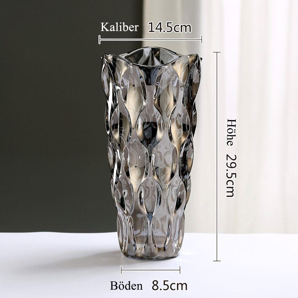 NUODWELL Dekovase Glas Blumenvase,Deko Wohnzimmer,Modern Glas Tulpenvase Ae günstig online kaufen