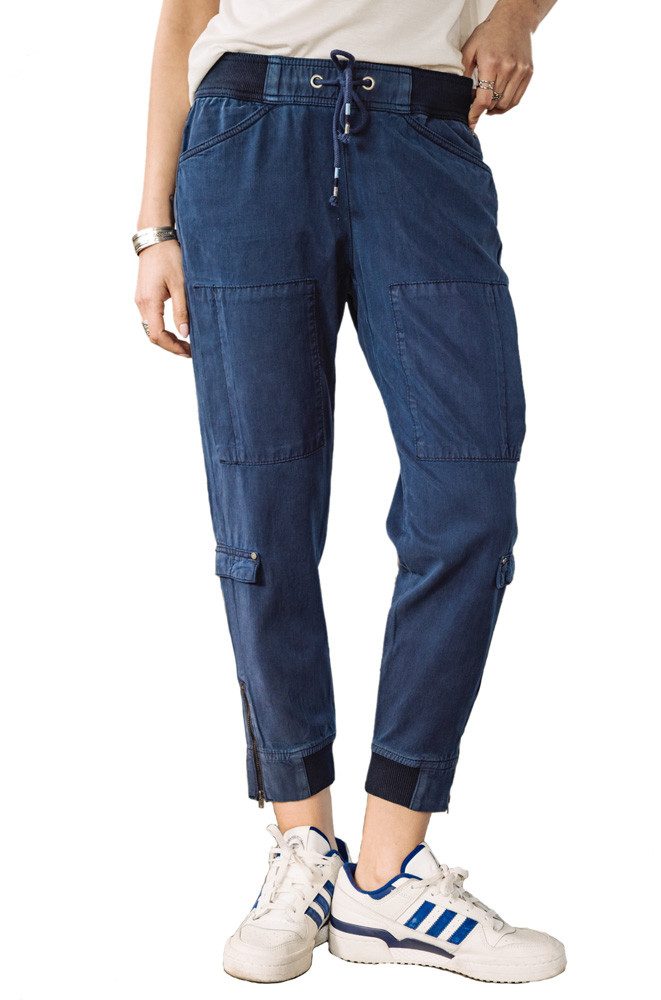 Freeman T. Porter Cargohose Celine Jazz peacoat Elastikbund mit Tunnelzug - leichte sommerliche Hose