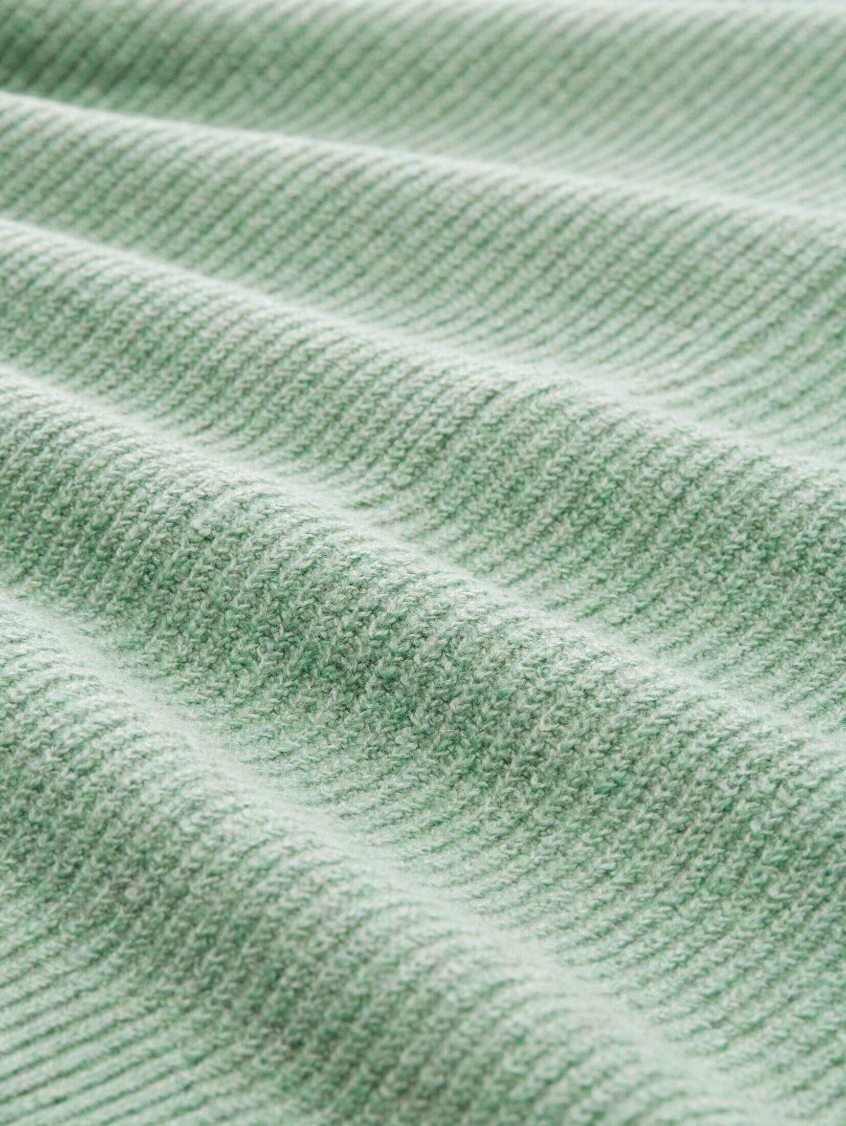 Strickpullover Strickpullover recyceltem dust melange TOM mit Polyester TAILOR Denim green