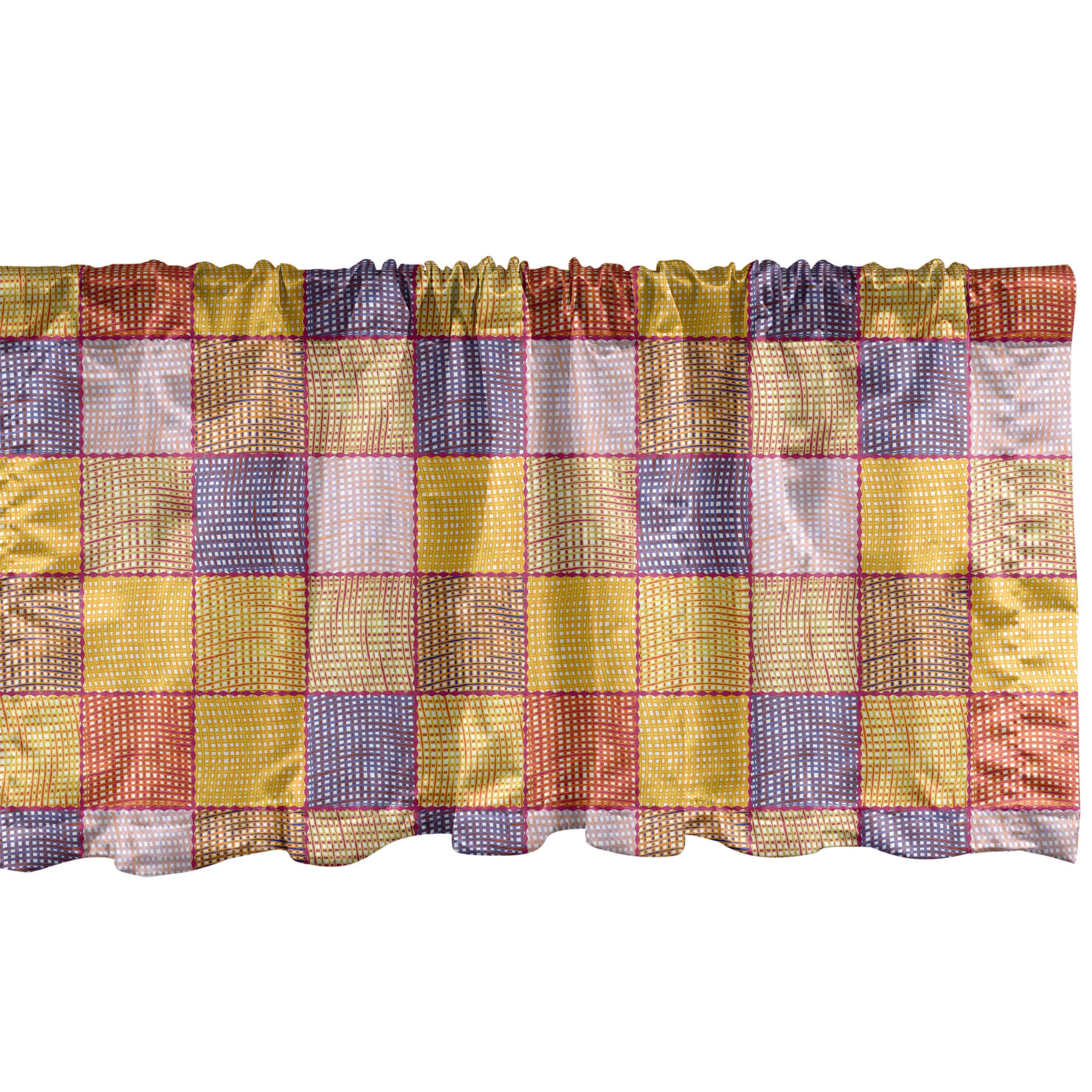 Scheibengardine Vorhang Volant für Küche Schlafzimmer Dekor mit Stangentasche, Abakuhaus, Microfaser, Abstrakt Platz Stripes Overlapping