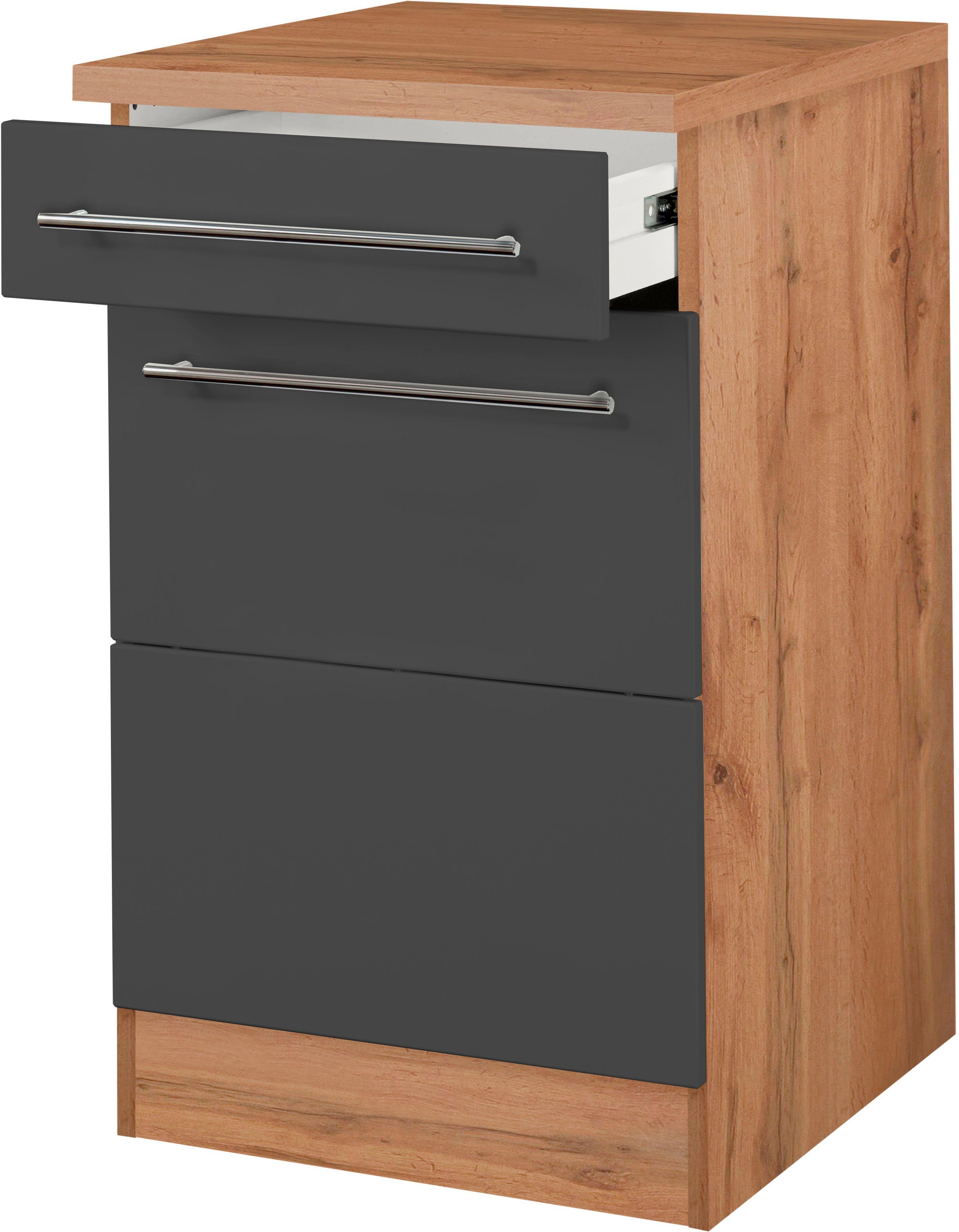 KOCHSTATION Unterschrank KS-Wien Breite 50 cm, mit 1 Tür und 1 Schubkasten – Bild 3 von 5