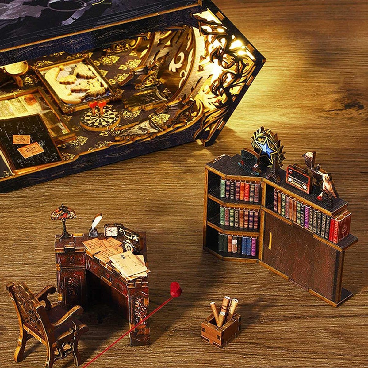 XDeer 3D-Puzzle Puppenhäuser Miniatur Haus Kit 3D Holzhaus Zimmer Handwerk, Puzzleteile, mit Musikwerk Weihnachtsdekoration für Erwachsene Kinder