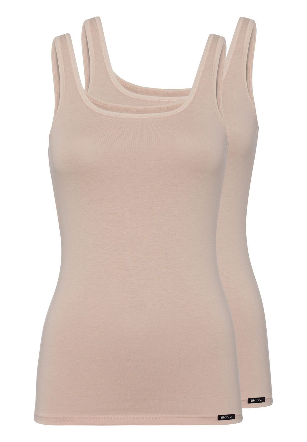 Skiny Unterhemd Cotton Advantage (2-St) klassisches Damen Unterhemd im Doppelpack Beige