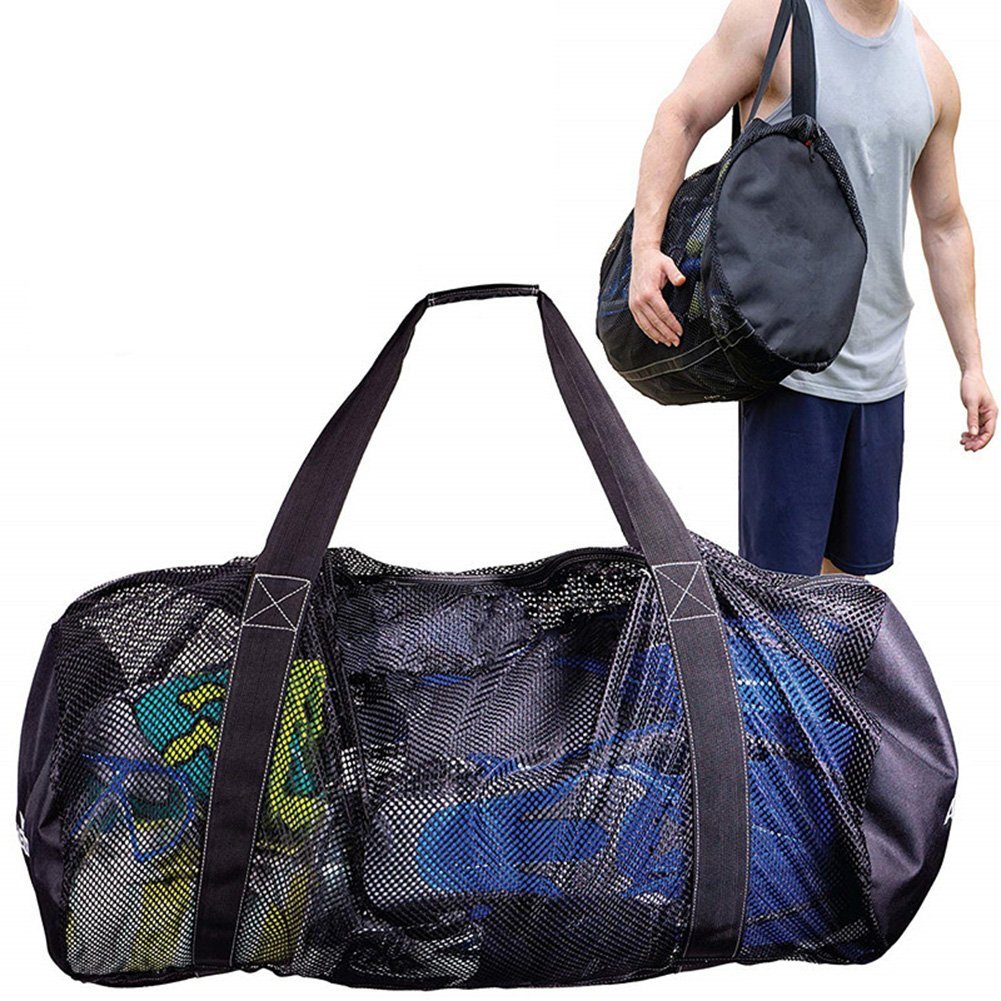 SCRTD XL-Strandtasche Strandtasche Mesh zum Tauchen,Schnorcheln,Schwimmen, faltbare übergroße Strandtasche