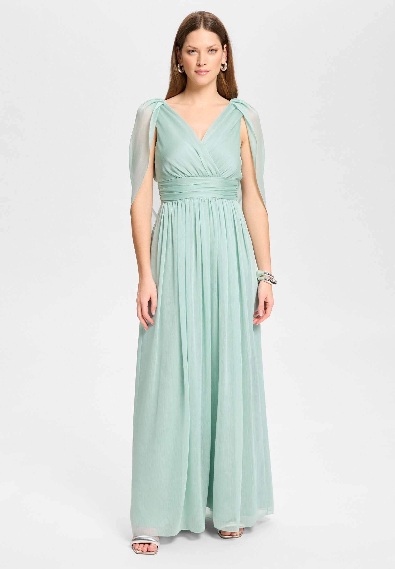 SWING Abendkleid - Abendkleid aus Crinkle Chiffon mit Schal-Cape Taillierter Schnitt mit fließendem Rockteil