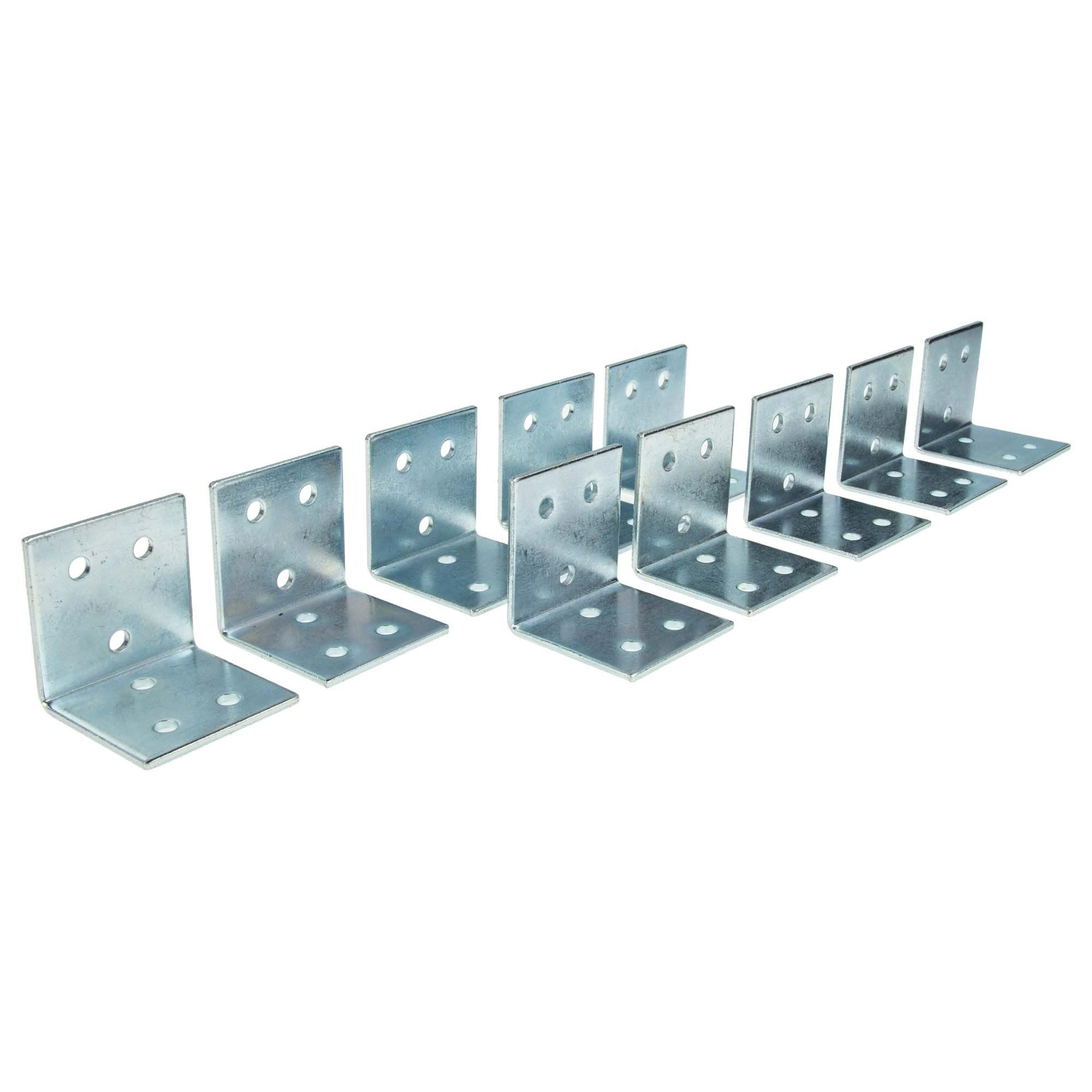 MASTERPROOF PROFESIONAL Winkelverbinder Lochplattenwinkel-Set 40 mm x 40 mm x 40 mm x 2 mm, 10-teilig