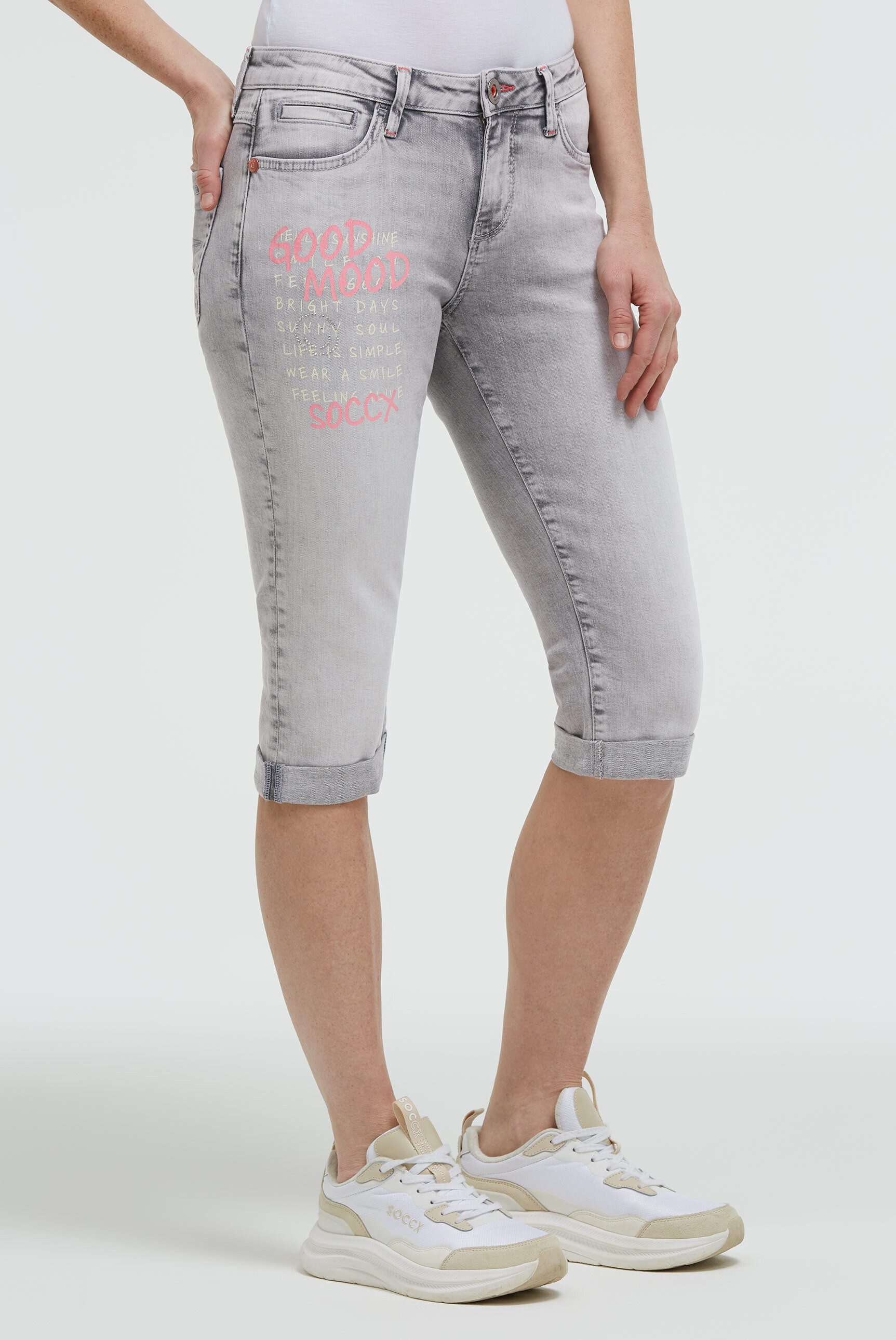 SOCCX Regular-fit-Jeans mit Turn-Up Saum