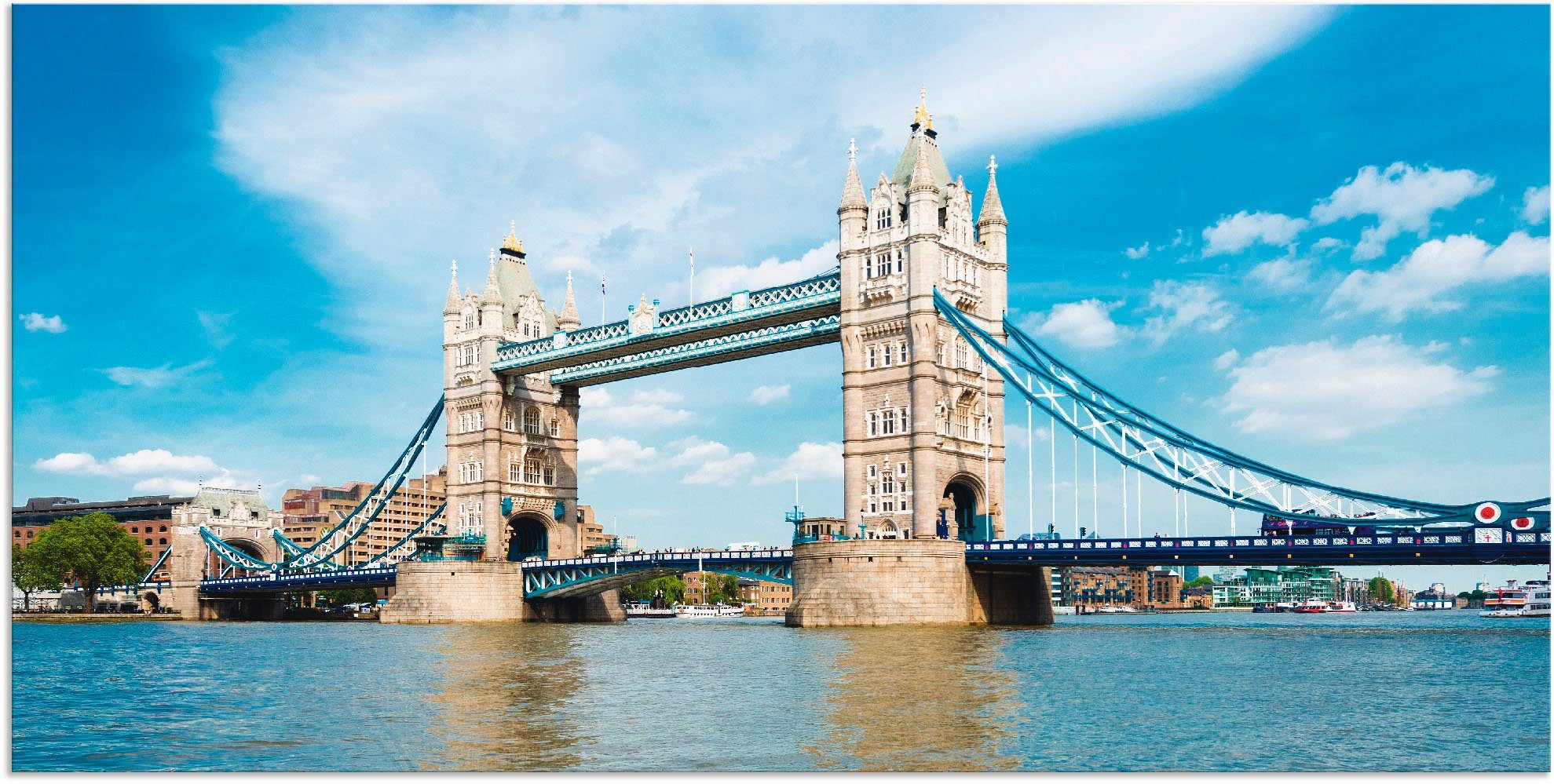 Artland Wandbild London Tower Bridge, versch. St), in oder Größen Wandaufkleber als Brücken Poster Leinwandbild, (1 Alubild