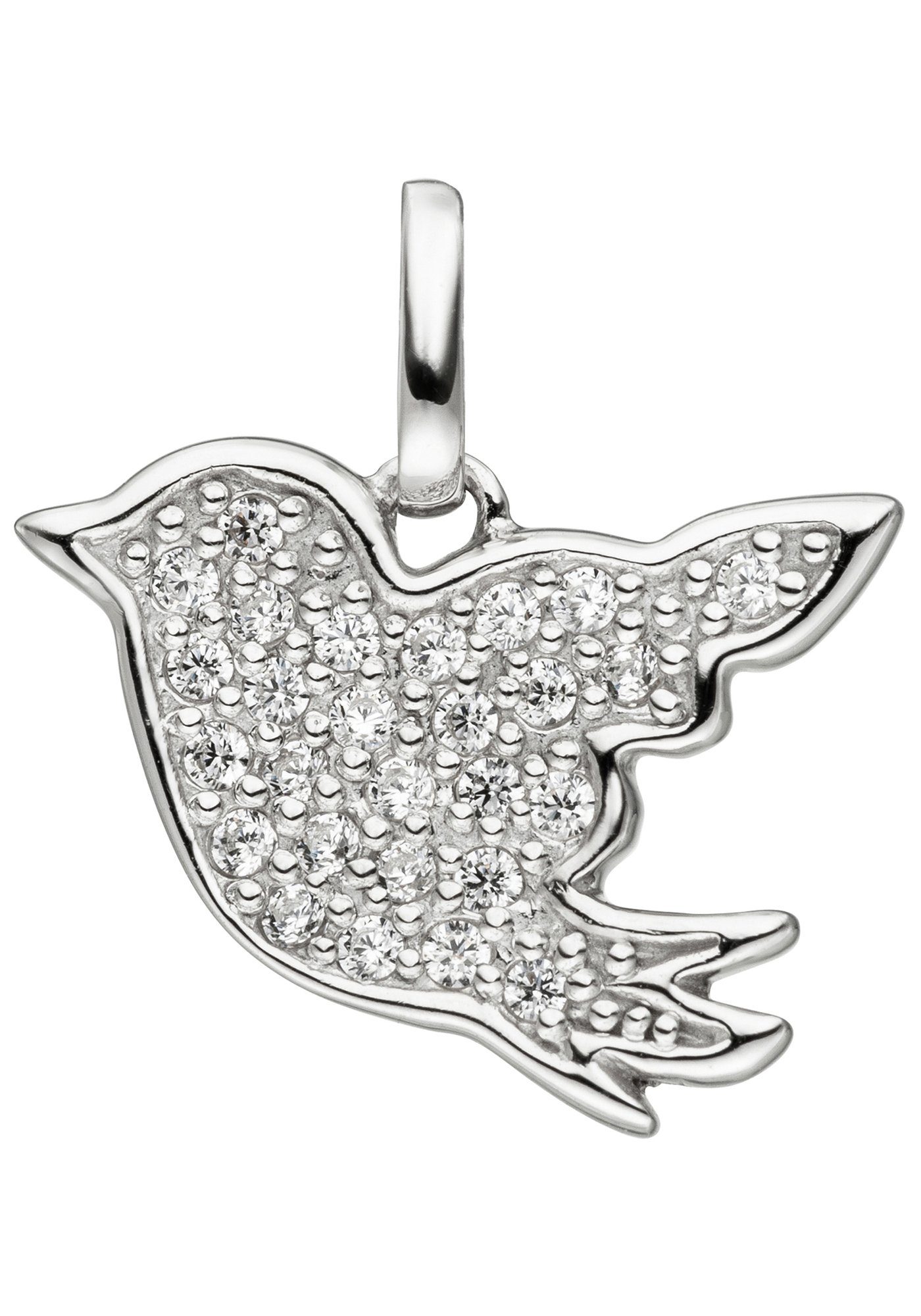JOBO Kettenanhänger Кулон Vogel, 925 Silber mit 27 Zirkonia