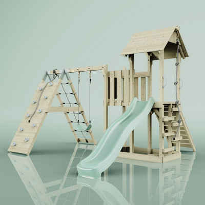 PolarPlay Spielturm Farö, Mintgrün - Kinderschaukel