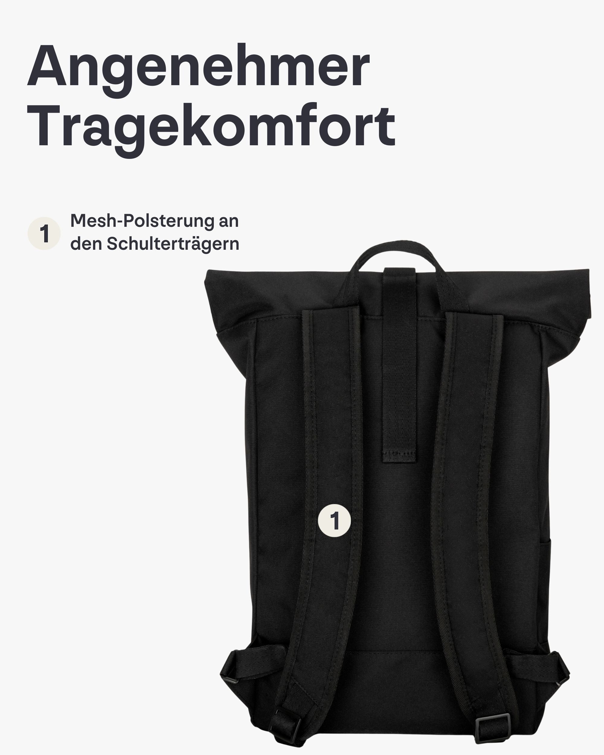 Johnny Urban Cityrucksack Robin Medium, Rolltop Damen Herren, Laptop Fach (1-tlg), Wasserabweisend