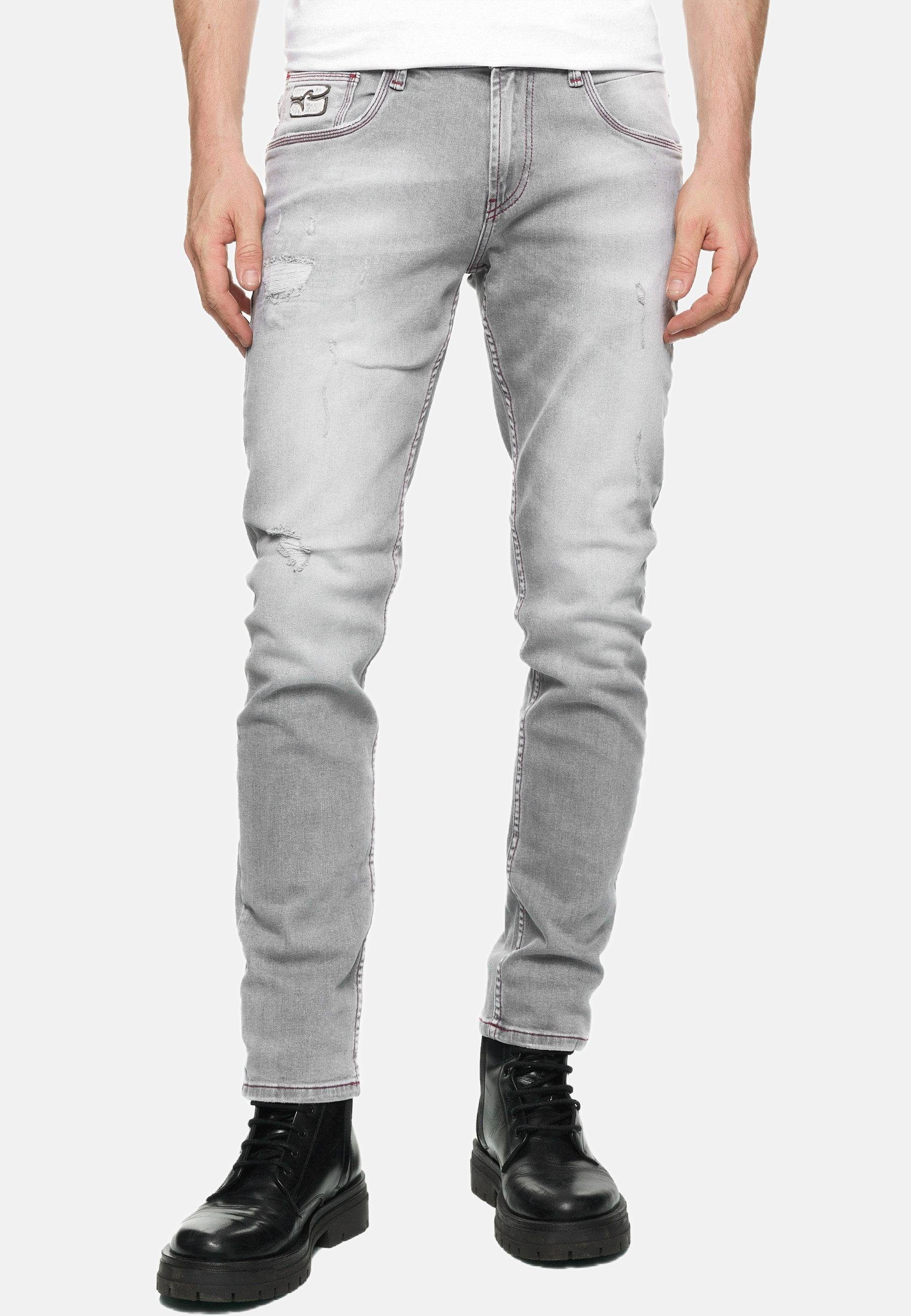 Rusty Neal Straight-Jeans TORI mit dezenter Waschung hellgrau | Straight-Fit Jeans